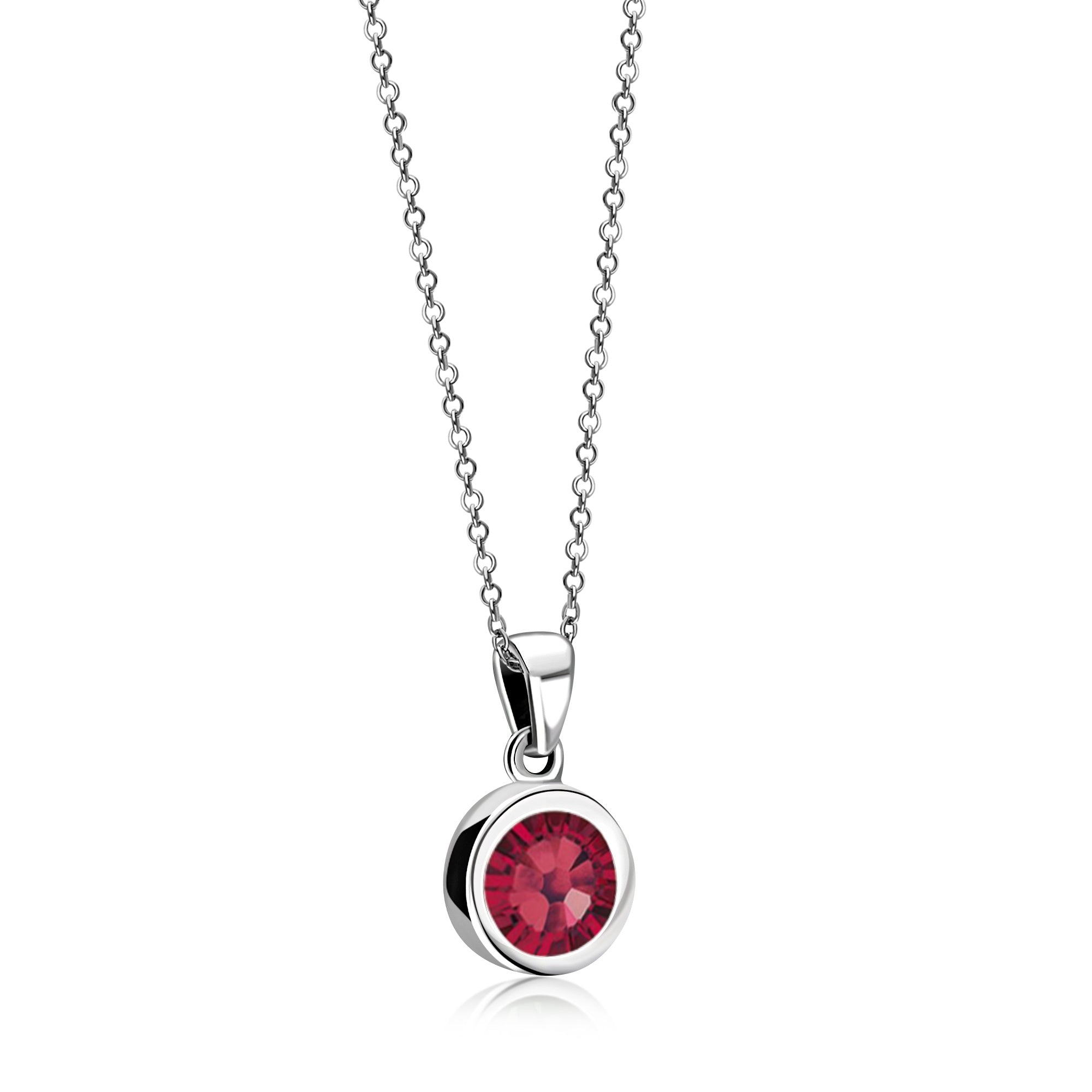 Whitby Jet & Birthstone Sterling Silver Double-Sided Round Pendant - Perfect for Birthdays, Anniversaries & Everyday Jewelry