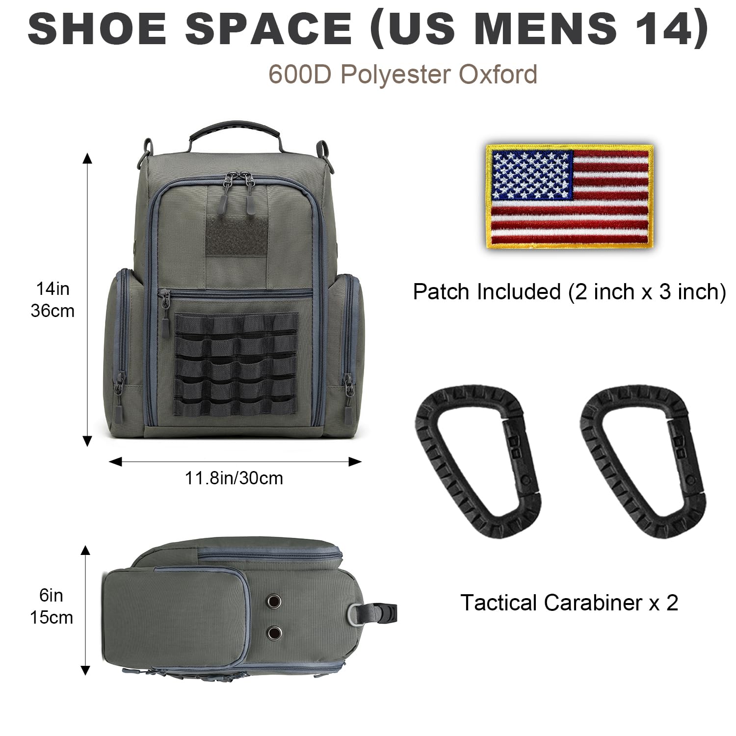 Breathable Golf Shoe Bag with Multiple Exterior Pockets for Golf Accessories Storage - Light Gray | Perfect for Golf Course, Travel & Club Organization