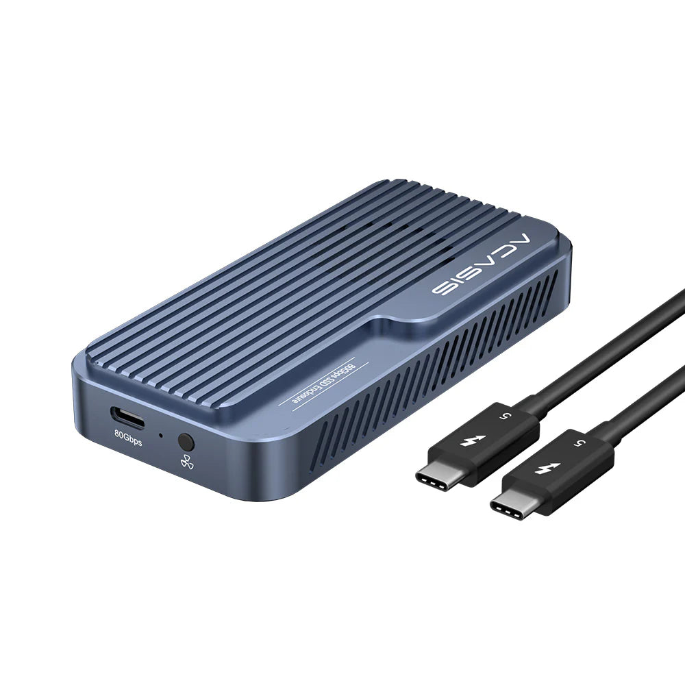 Acasis 80Gbps M.2 NVMe SSD Thunderbolt 5 Enclosure - Ultra-Fast External Storage for 4K Video Editing & Gaming | Mac & PC Compatible