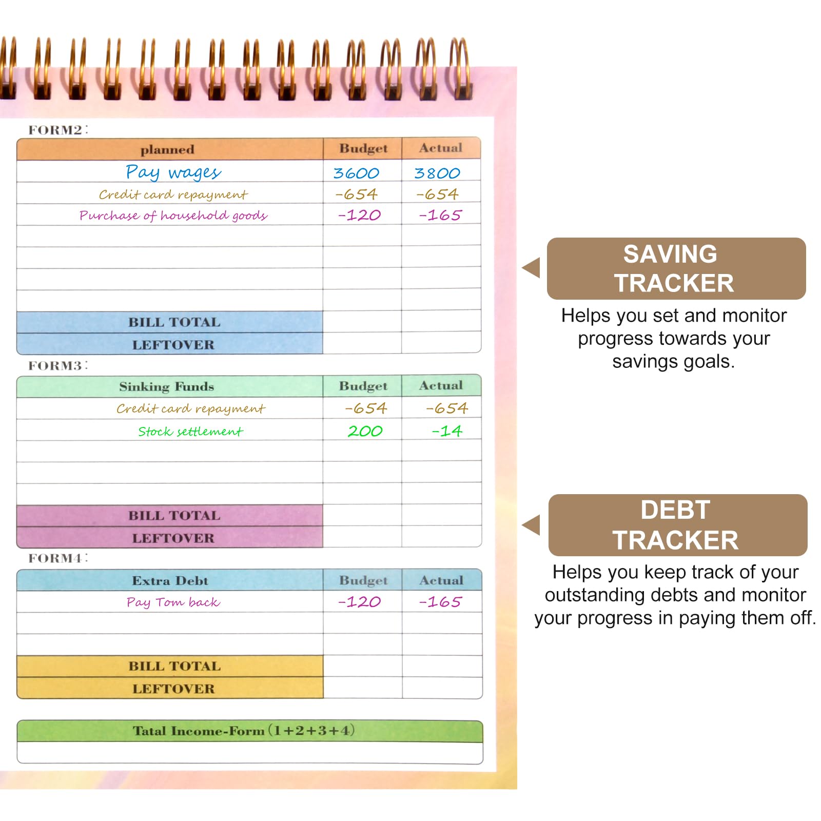 2024-2025 Undated Budget Planner with 50 Sheets & Stickers – B5 Size (9.7x7.2in) Debt Repayment, Bill Organizer & Finance Planner for Money Management – Perfect for Home Office, College Students, and Personal Finance Tracking