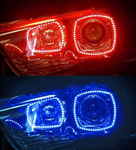 iJDMTOY 210-LED RGB Multi-Color LED Angel Eyes Halo Rings for Dodge Charger 2011-2014 | Adjustable Front Road Lighting | Custom Car Aesthetics & Night Driving Safety