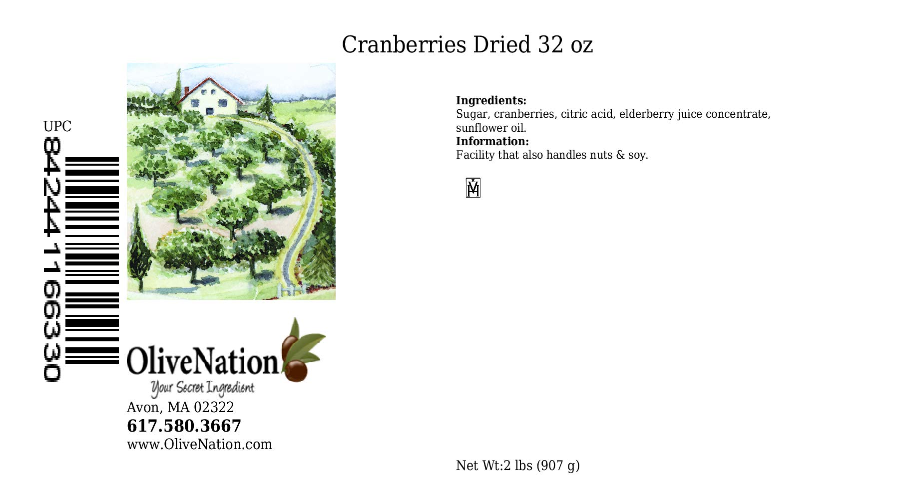 Organic Sweetened Dried Cranberries - Sulfite-Free, Non-GMO, Gluten Free, Vegan & Kosher Certified - Perfect for Baking, Cooking, Trail Mix & Healthy Snacks - 32 oz Bulk Pack - Ideal for Muffins, Salads, Yogurt Toppings & On-The-Go Energy Boost