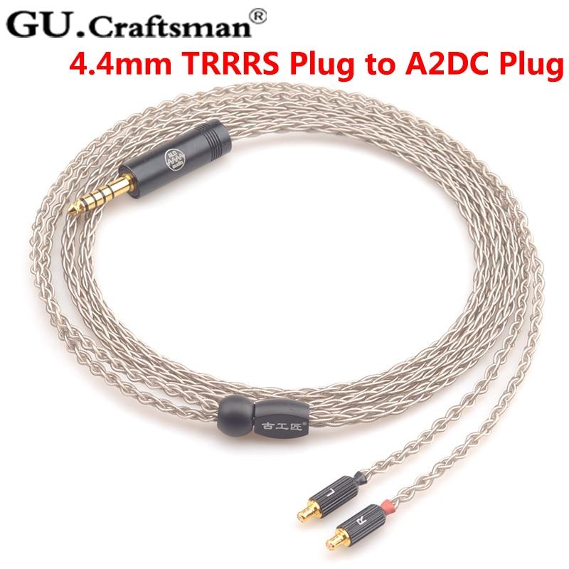 Premium GUCraftsman 6N Silver Upgrade Audio Cables for Audio-Technica ATH CKR90is/CKR100is/CKR1100is/LS400/LS300/LS200/E40 - Enhanced Sound Quality for Audiophiles & Professional Studio Use