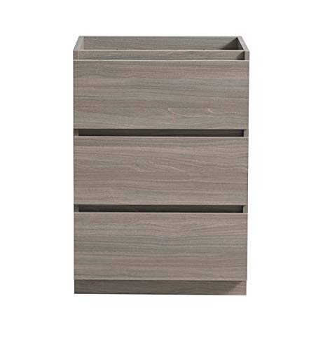 Fresca Lazzaro 24 Inch Gray Wood Modern Bathroom Storage Cabinet - Freestanding Vanity for Bathroom Organization (Sink Not Included) | Perfect for Small Bathrooms, Powder Rooms & Apartment Decor