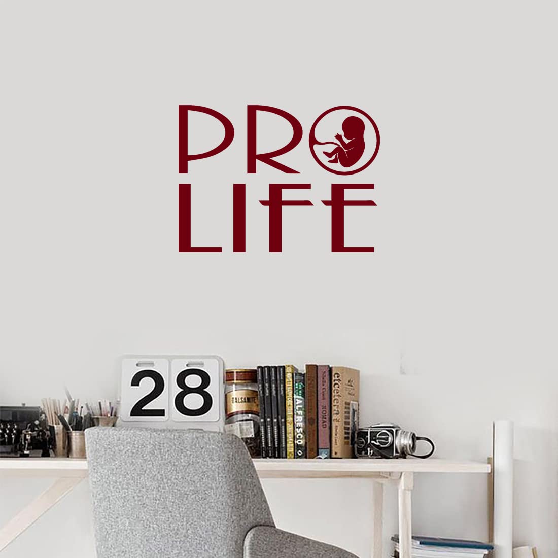 Premium Waterproof Vinyl Decal Stickers (Set of 2) - Baby Pro Life Burgundy Design for Laptop, Phone, Helmet, Car, Mug & Home Decor | Durable Stickers for Personalization, Gifts & DIY Projects