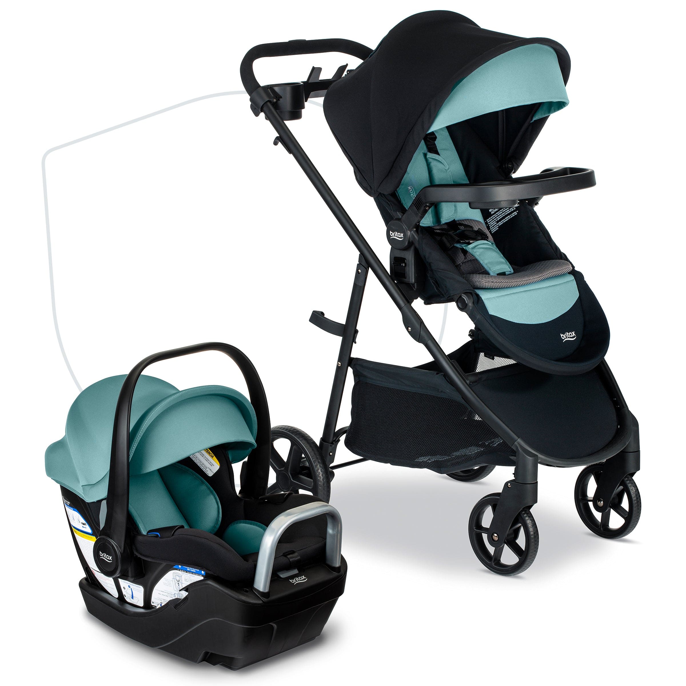 Britax Willow Brook S+ Travel System - Lightweight Stroller & Infant Car Seat Combo for Safe & Comfortable Baby Travel - Perfect for Shopping, Walks & Family Outings
