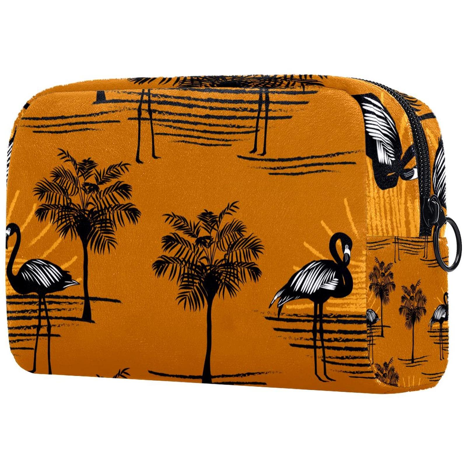 Women's Large Tropical Jungle Cosmetic Bag - Travel Makeup & Toiletry Organizer with Zipper for Vacation & Daily Use