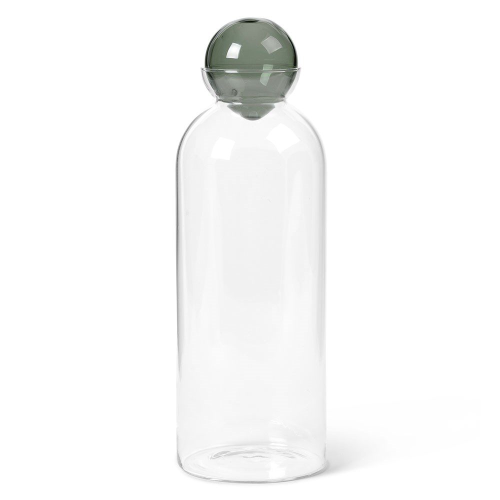 FERM LIVING Still Carafe - Clear Glass Water Pitcher with Wooden Lid - Perfect for Serving Water, Juice & Iced Tea at Home, Dining Table or Party