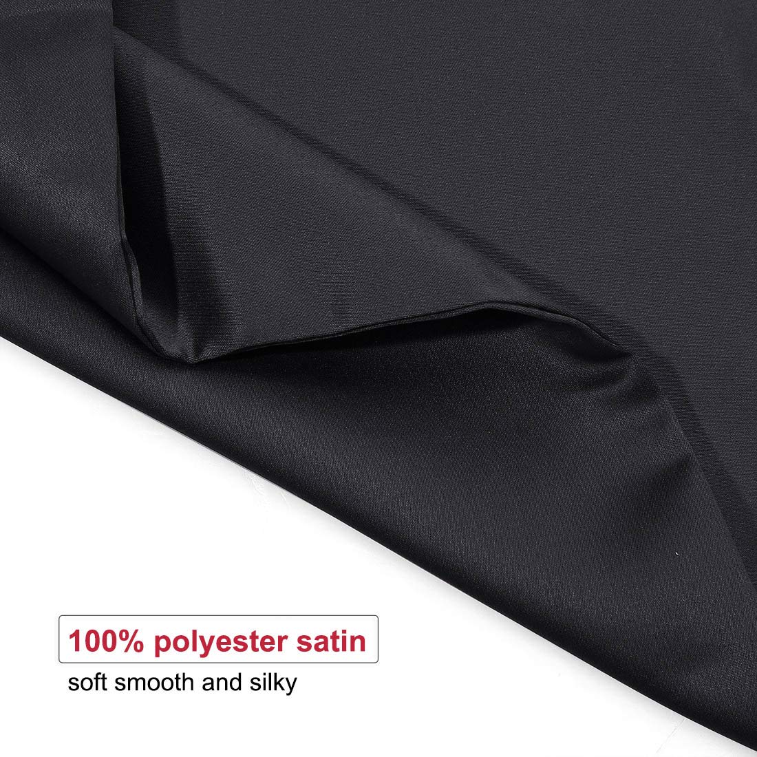 PiccoCasa Set of 4 Zippered Pillowcases - Luxury Super Silky Satin Pillow Covers (14x20 Inch) Black - Perfect for Travel, Home Decor & Bedroom Essentials
