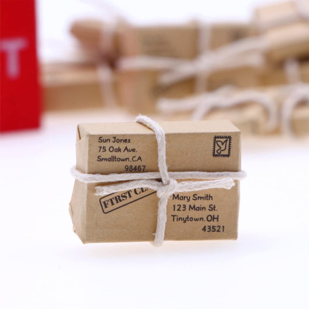 Mini Wooden Postbox & Mailbox Models - 2 Sets with Mini Envelopes | Dollhouse Letterbox Ornaments, Garden Accessories & Home Decor | Perfect for Fairy Gardens, DIY Miniature Scenes & Collectible Displays
