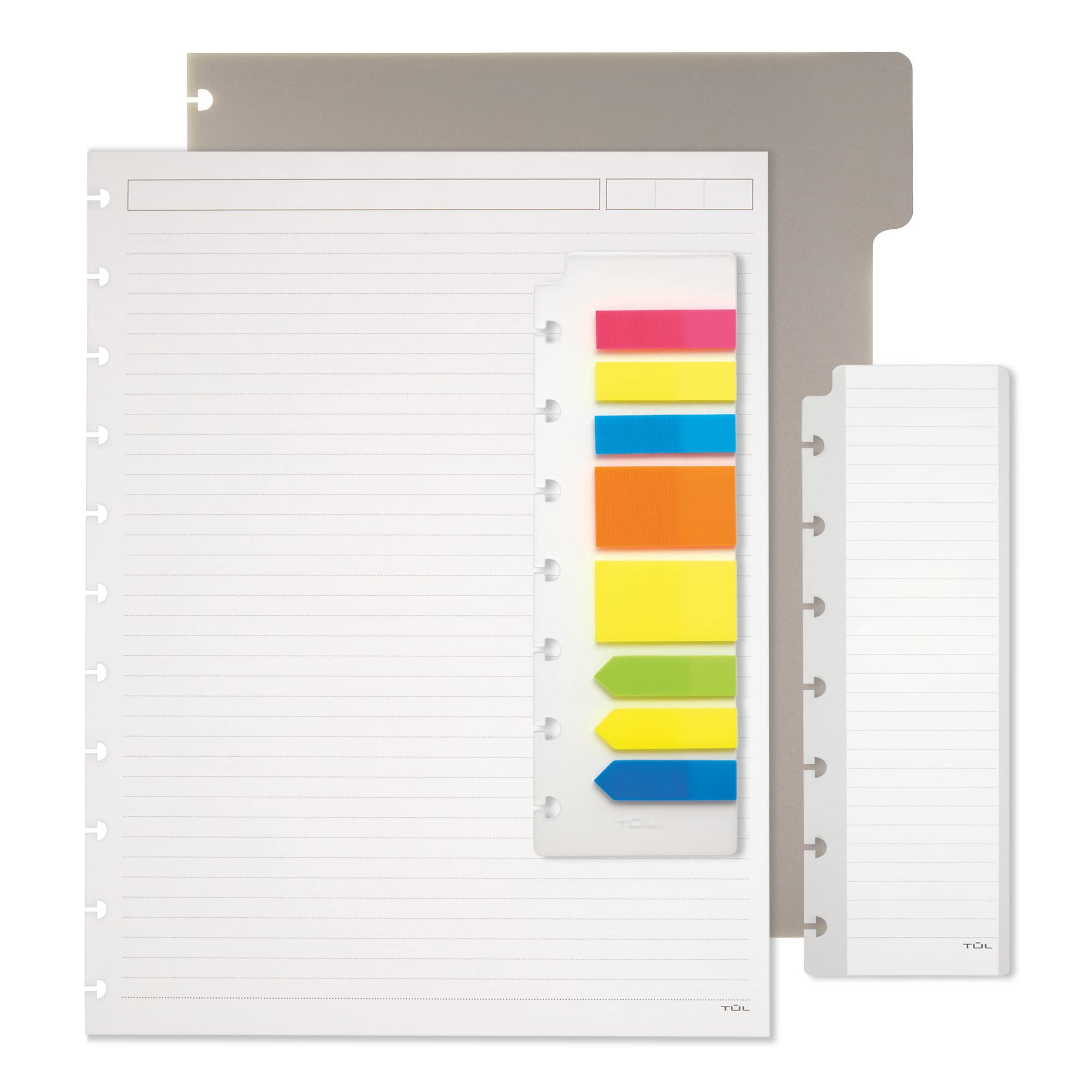 TUL® Discbound Notebook Starter Kit - Letter Size, 5 Assorted Colors, Refillable & Customizable for Office, School, and Home Organization
