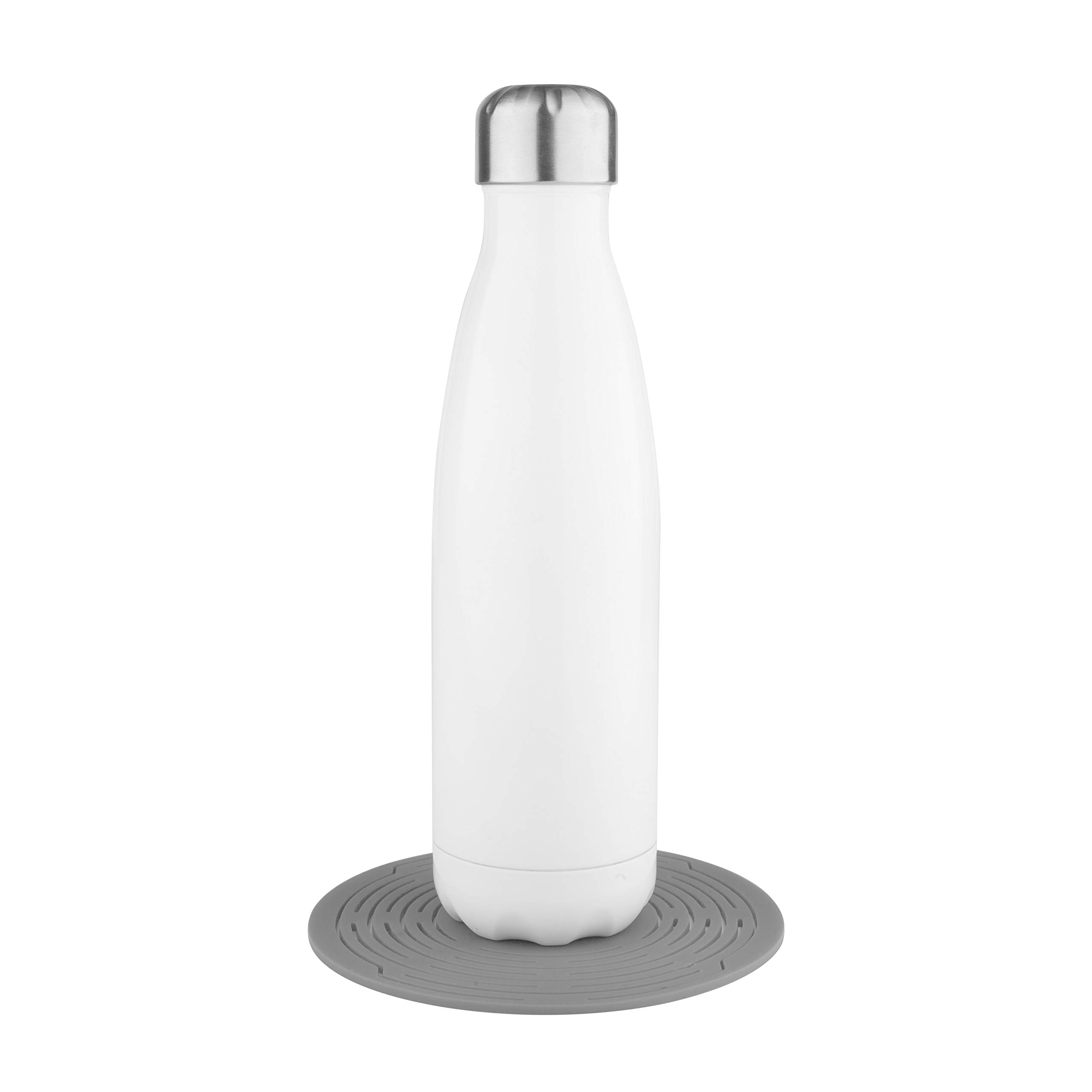 Final Touch Everyday Up & Away Collapsible Silicone Bottle Bag - Grey (FTA1081) | Portable Water Bottle Holder for Gym, Hiking & Travel | Leakproof & Collapsible Storage Solution