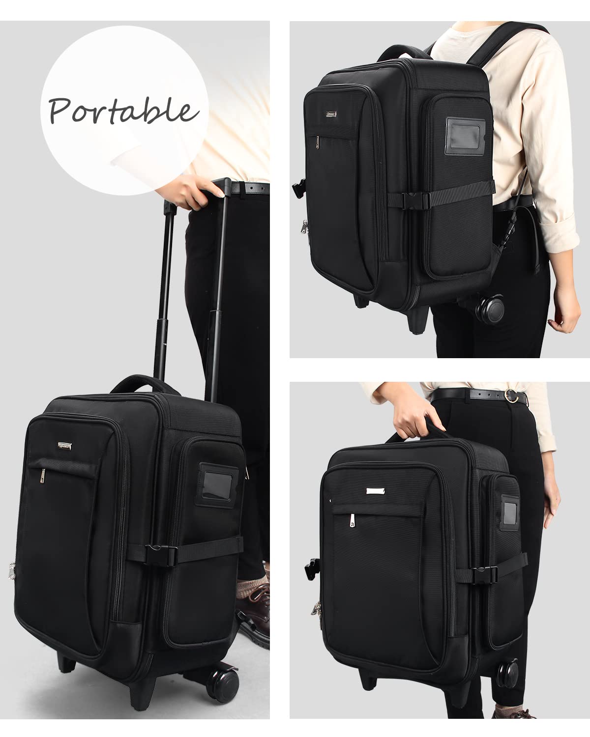 Professional Rolling Makeup Case - Large Capacity Cosmetic Organizer with 360° Swivel Wheels & Adjustable Dividers | Perfect for Traveling Makeup Artists & Beauty Professionals | Ideal for Salon, Bridal, and On-Site Makeup Services