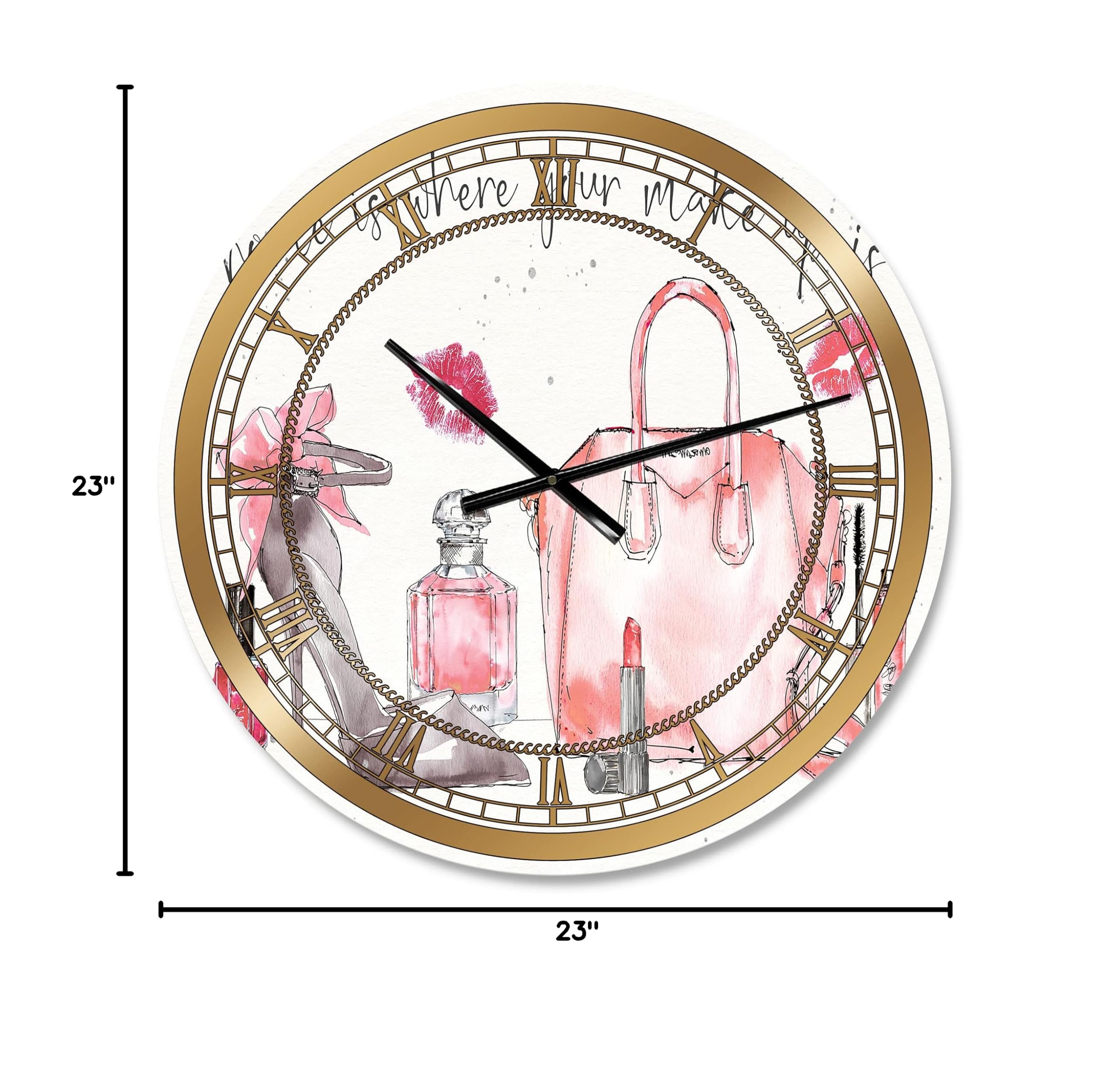 Glam Wall Clock 'Chic Accents I' - Large Decorative Wall Clock for Living Room, Bedroom & Office - Elegant Home Decor for Modern Interiors