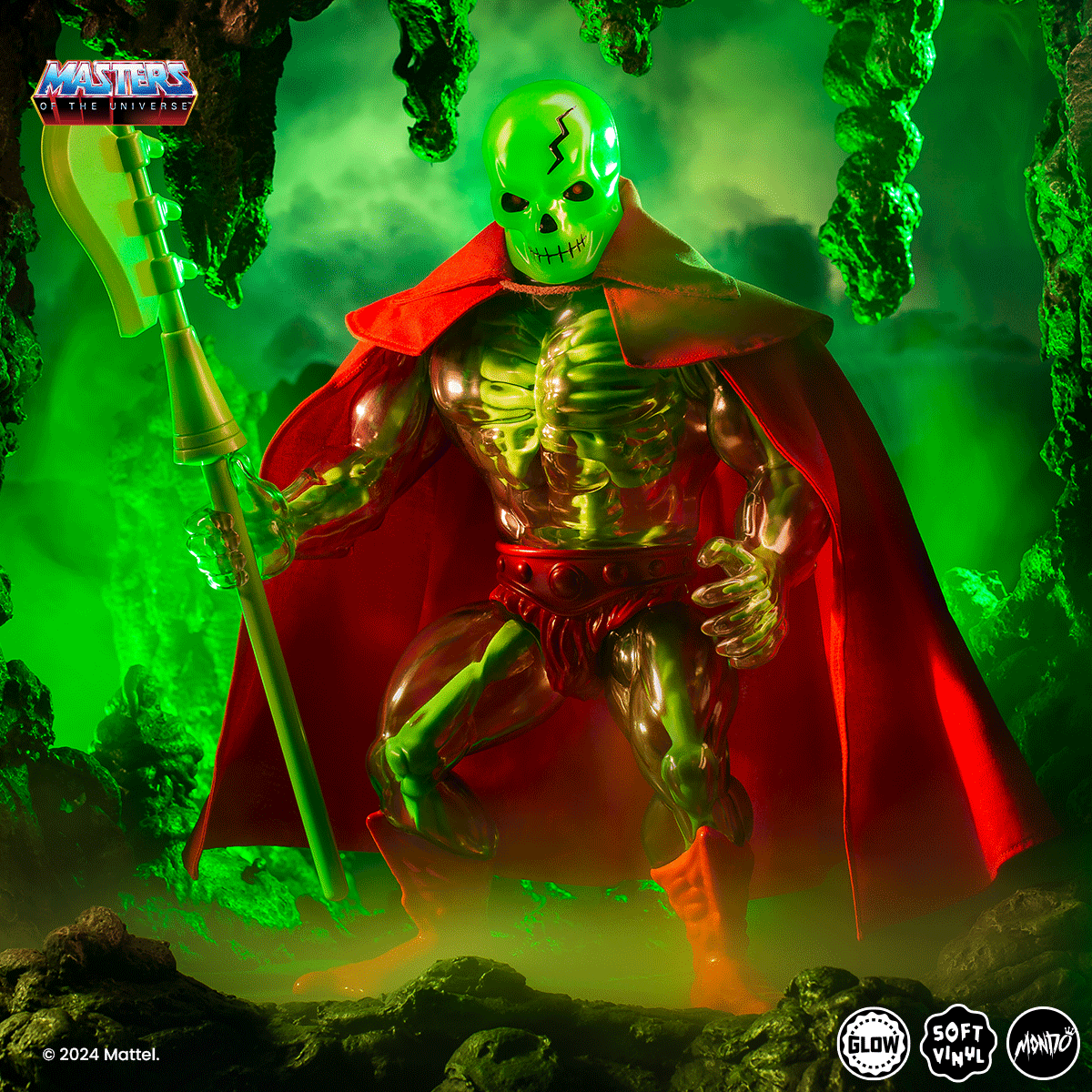 Masters of the Universe Scareglow Soft Vinyl Figure - Necromancer Variant Collectible Toy | Perfect for Display, Gift Giving & He-Man Fans Collection