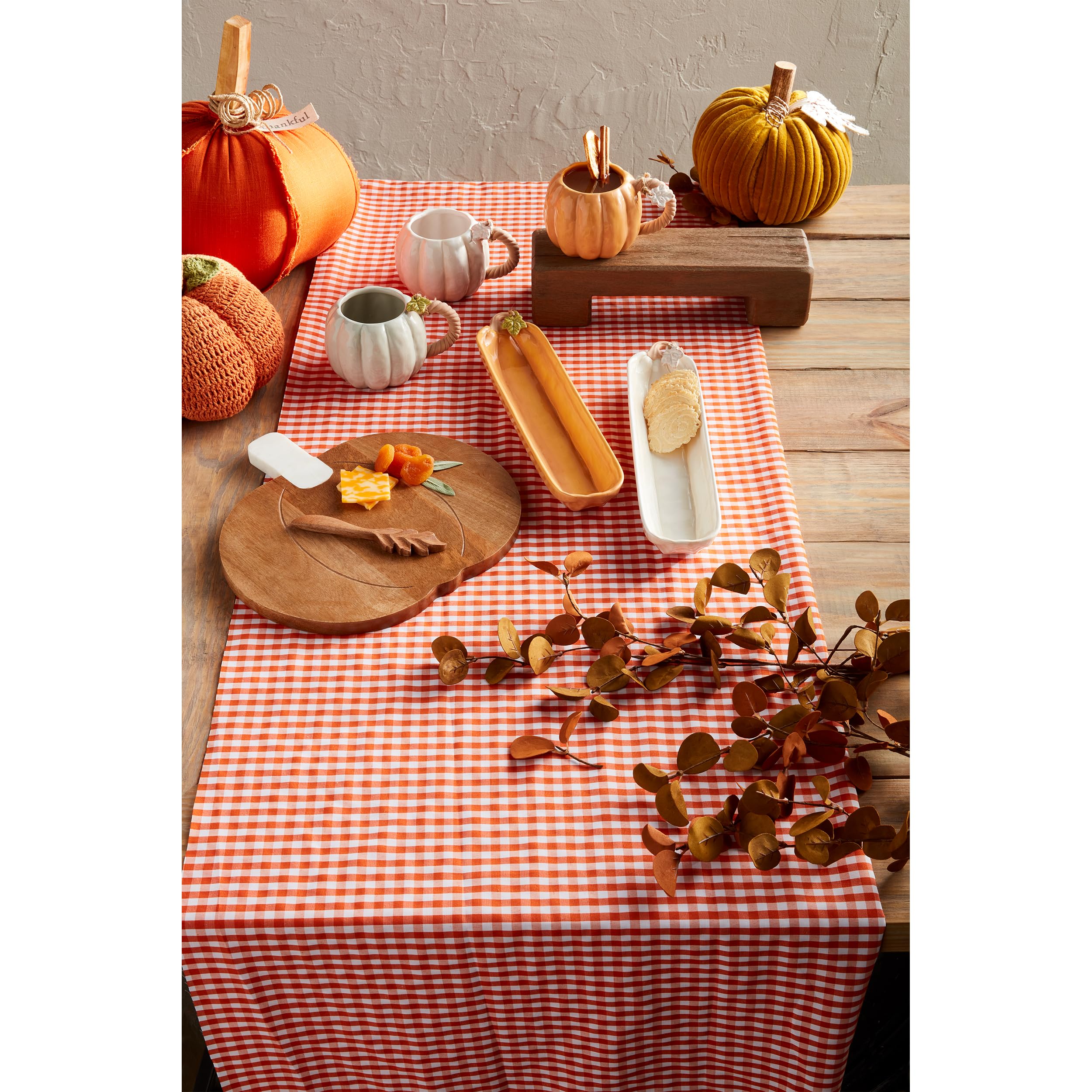 Mud Pie Orange Pumpkin Cracker Dishes - Set of 2, 2