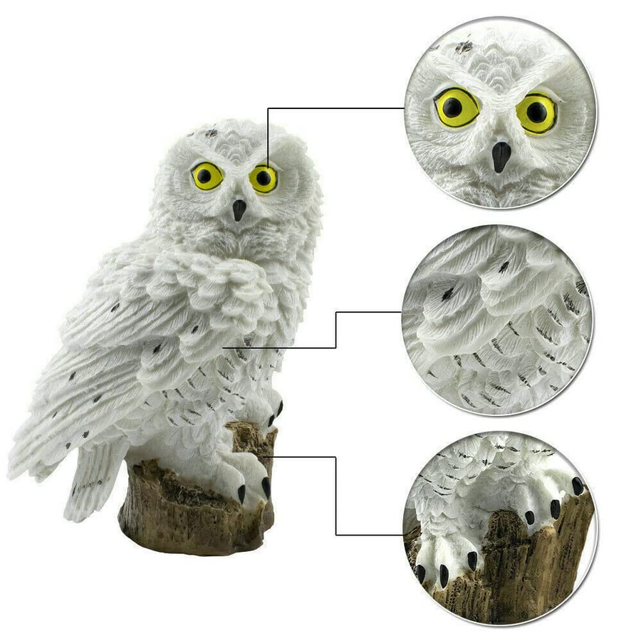 Solar Powered LED Garden Lights - Waterproof Owl Lawn Lamps for Outdoor Decor, Unique Solar-Powered Christmas Ornaments (White) | Perfect for Yard, Pathway, Patio & Holiday Lighting