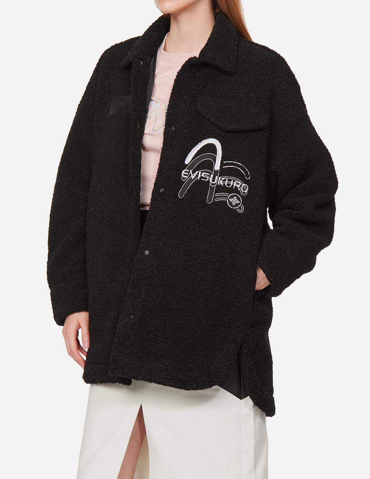 Triple Seagull Embroidered Lightweight Sherpa Fleece Jacket for Men & Women - Cozy Winter Layering, Outdoor Hiking & Casual Streetwear