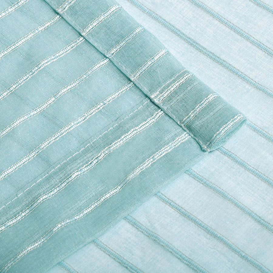 Jackson Striped Sheer Window Curtain Panels - Set of 2 Panels, Light Filtering Sheer Curtains for Living Room, Bedroom, Kitchen - 84 Inches Long, Soft & Airy Textured Fabric