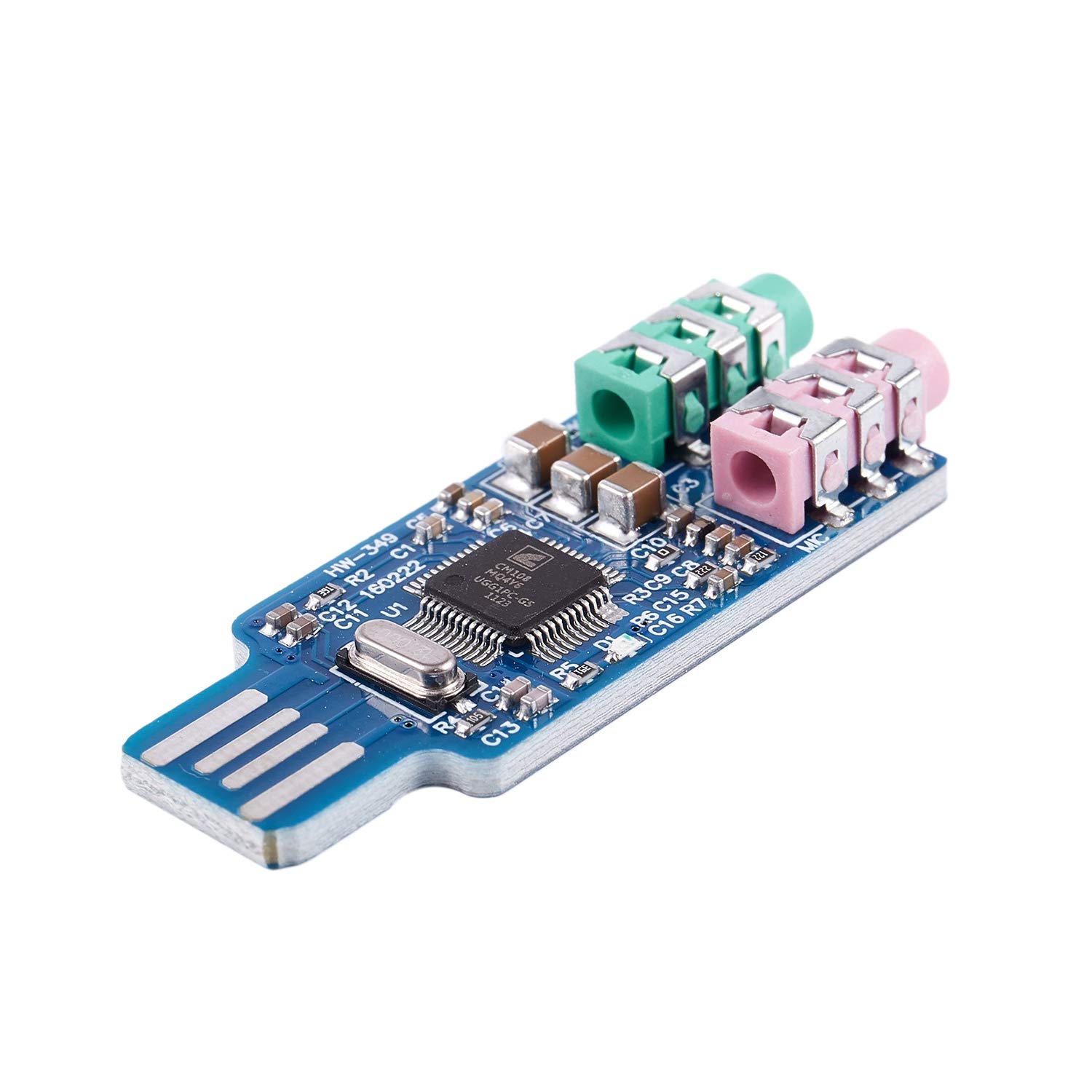 Yoligan USB Sound Card with CM108 Chip - High-Quality External Audio Adapter for PC, Laptop, Gaming & Streaming (Blue) | Perfect for Podcasting, Online Meetings & Music Production