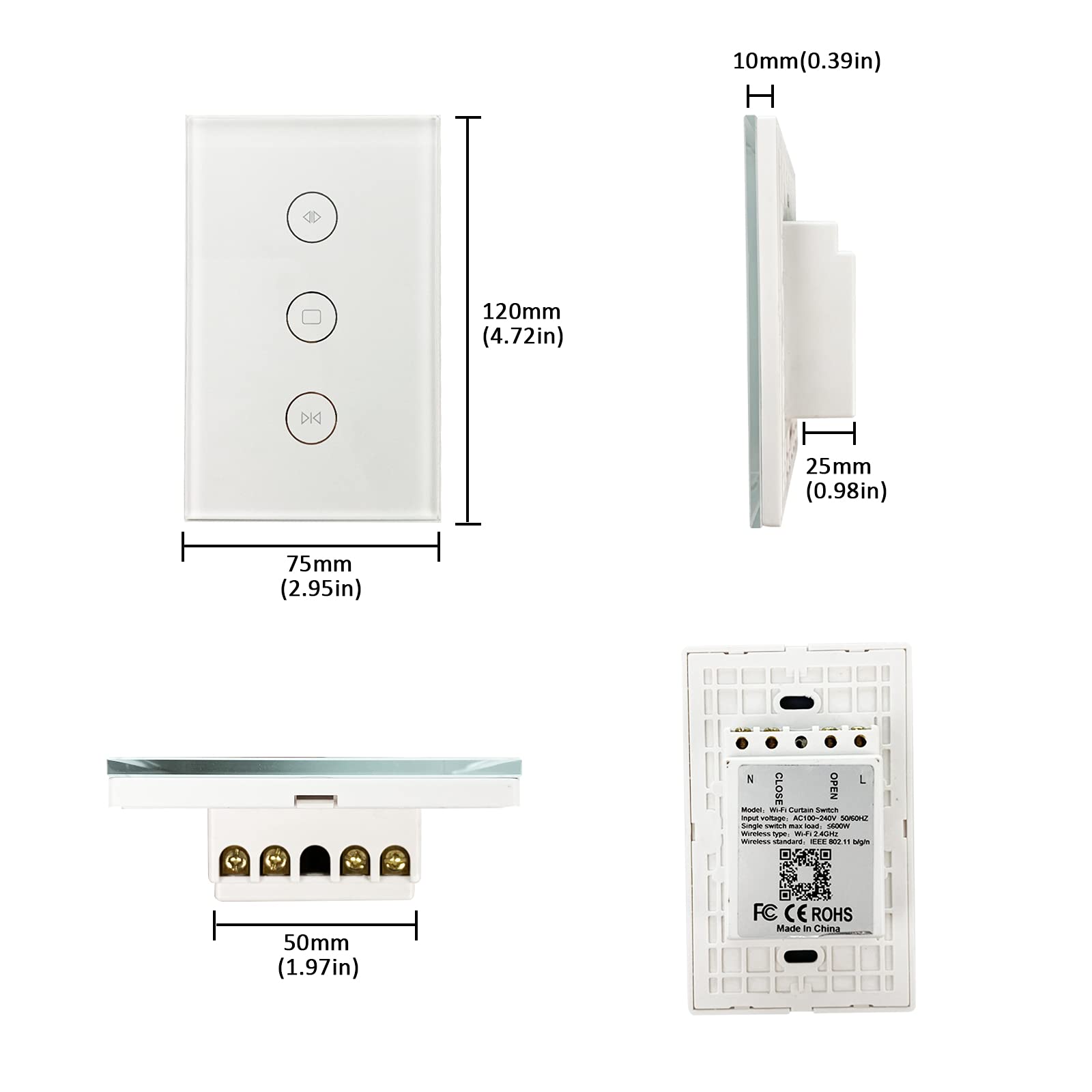Smart WiFi Window Opener with Alexa & Google Assistant - Automatic AC Motor Window Controller, US Standard, App & Push Panel Remote Control - Perfect for Home Automation, Greenhouses & Ventilation Systems