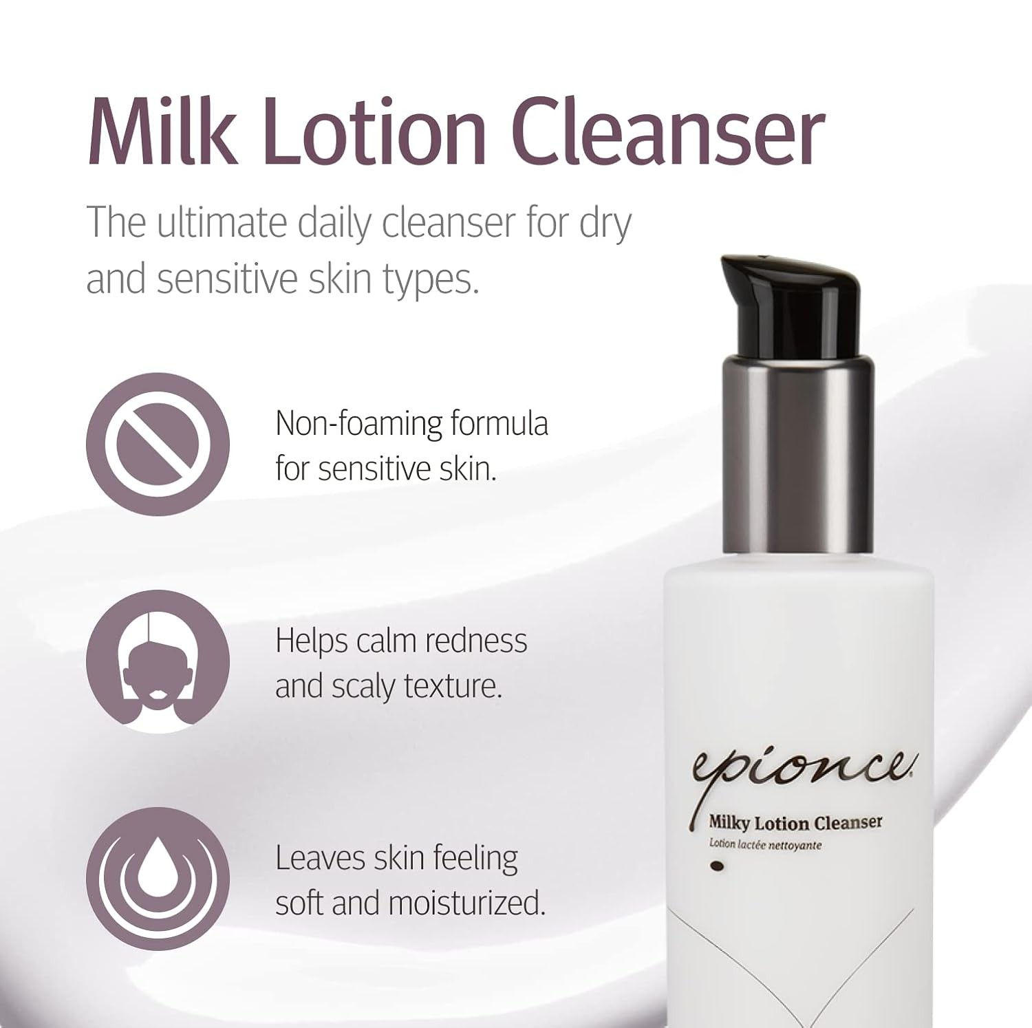 Epionce Milky Lotion Cleanser - Gentle Face Wash for Dry & Sensitive Skin | Hydrating Facial Cleanser with Natural Ingredients | Perfect for Morning & Night Skincare Routine