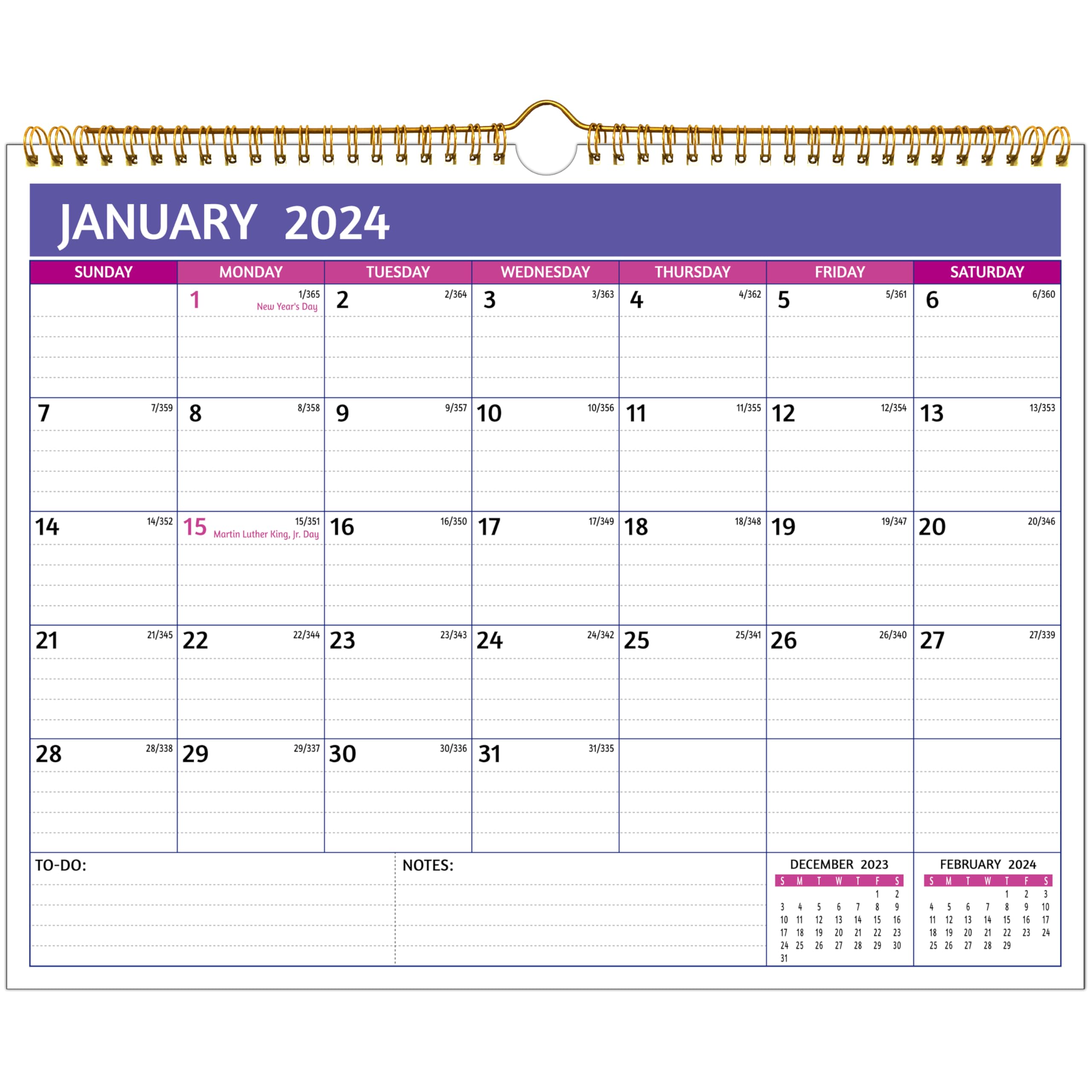2024-2025 Wall Calendar - 18 Month Planner from January 2024 to June 2025 | 14.57