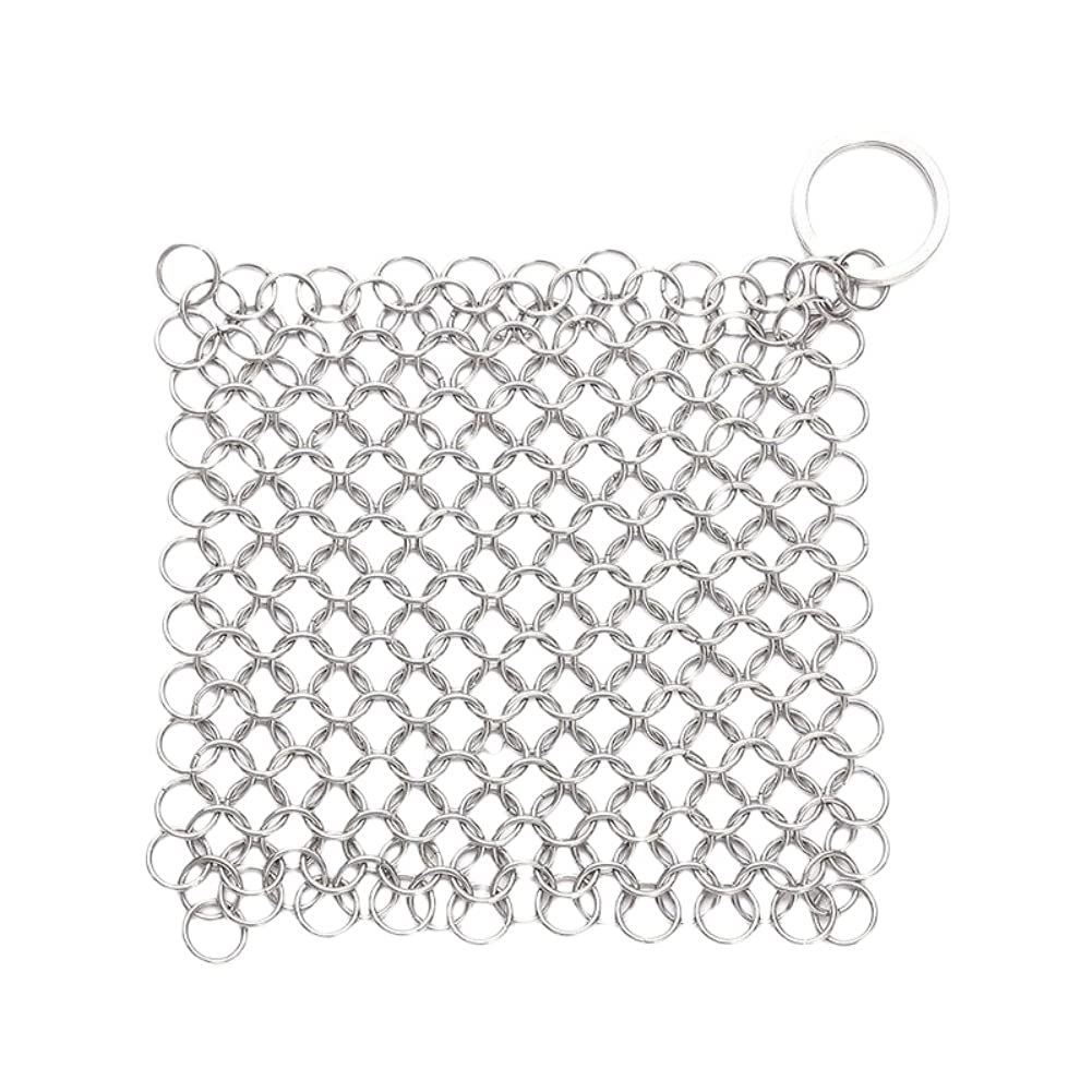 316 Stainless Steel Chainmail Scrubber - Durable Pot Cleaner for Kitchen