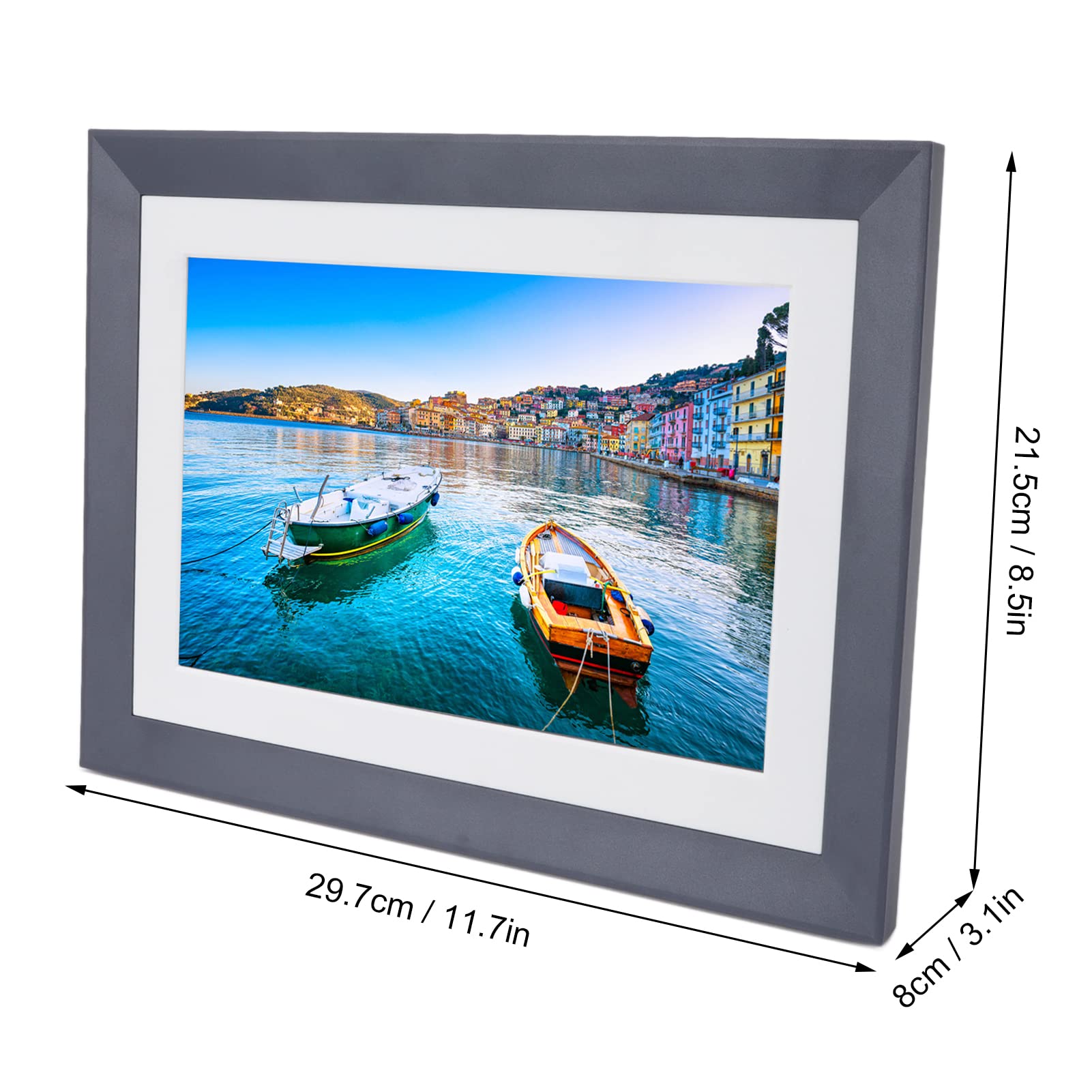 10 Inch Digital Picture Frame with 16GB Memory - Touch Screen Electronic Photo Frame, HD Display for Desktop - Perfect for Living Room, Bedroom, Office & Gifts (Natudeco)