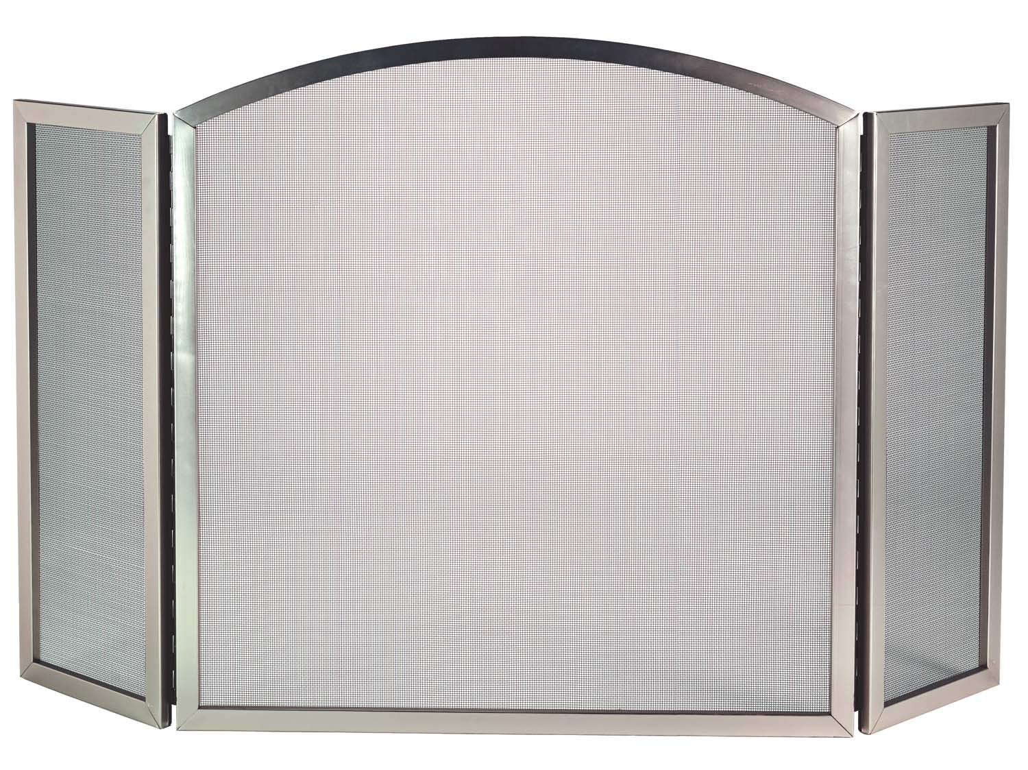Dagan 3-Fold Satin Nickel Fireplace Screen - Decorative & Functional Fireplace Cover for Home Safety & Heat Protection | Perfect for Living Rooms, Bedrooms & Fireplace Decor