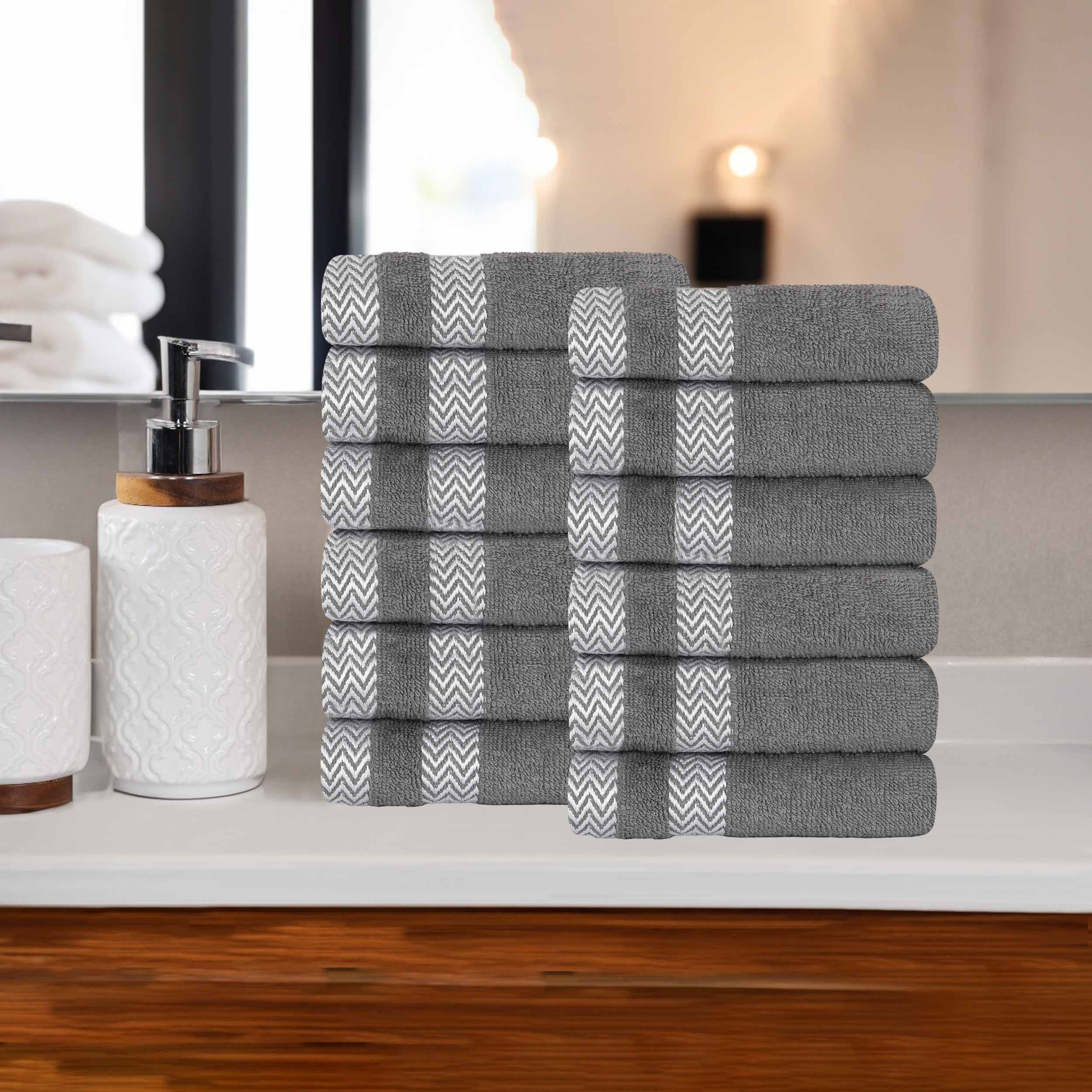 Premium 12-Pack Medium Weight Cotton Face Towels & Washcloths – Soft, Absorbent for Skincare, Makeup Removal, and Bathing
