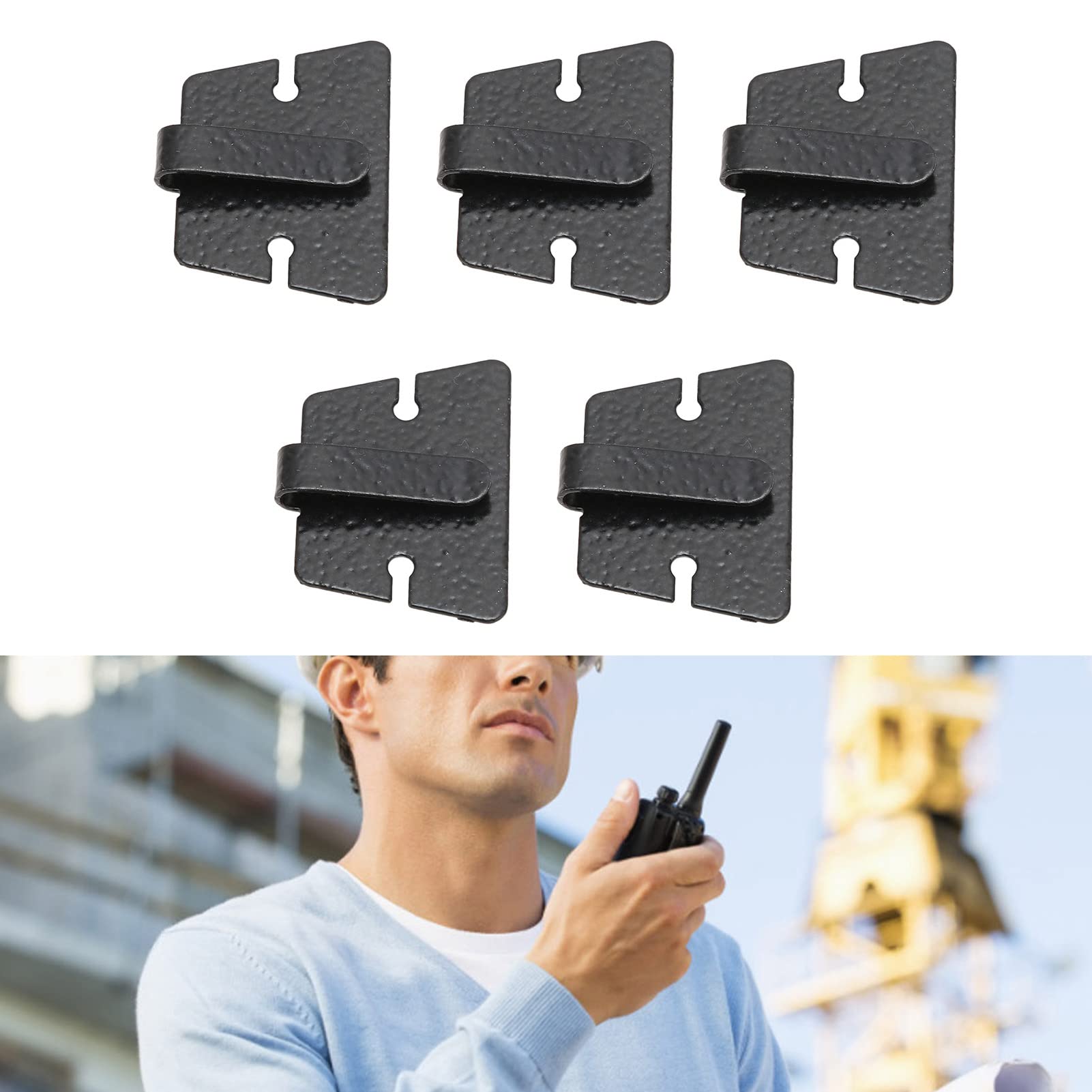 5Pcs Universal Metal Car Radio Microphone Holder Clip - Compatible with ICOM IC-2720H, IC-2820H & Kenwood TM241, TM231 - Easy Installation for Truck, Jeep, RV & Off-Road Vehicles