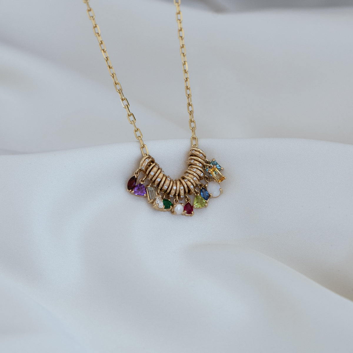 Birthstone Charms Necklace - Personalized Zodiac Jewelry for Women | Perfect Gift for Birthday, Anniversary & Mother's Day | Everyday Wear & Special Occasions