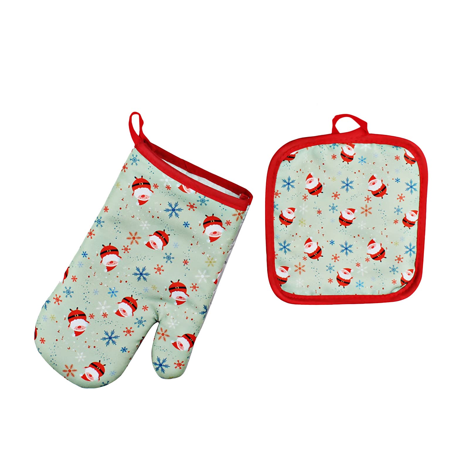 Christmas Microwave Oven Gloves Set - Heat Resistant & Anti-Scald Kitchen Mittens for Baking, Cooking & Food Handling - Perfect Holiday Gift for Home Chefs