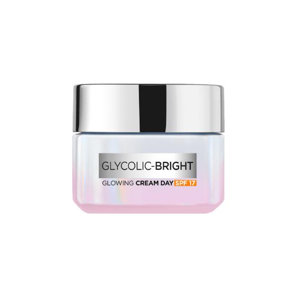 Glycolic Acid Brightening Day Cream with SPF 17 - Dark Spot Corrector & Glowing Skin Treatment, 50ml | Daily Moisturizer for Brighter, Even-Toned Complexion - Perfect for Morning Skincare Routine & Sun Protection