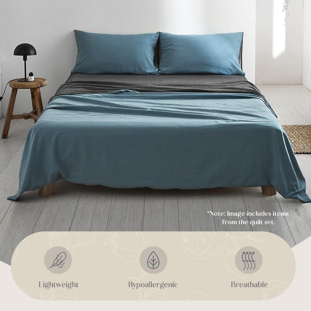 Premium 100% Cotton Sheet Set - Queen Size, Deep Blue - Soft & Breathable Bed Sheets for Ultimate Comfort - Perfect for Master Bedroom, Guest Room & Dorm