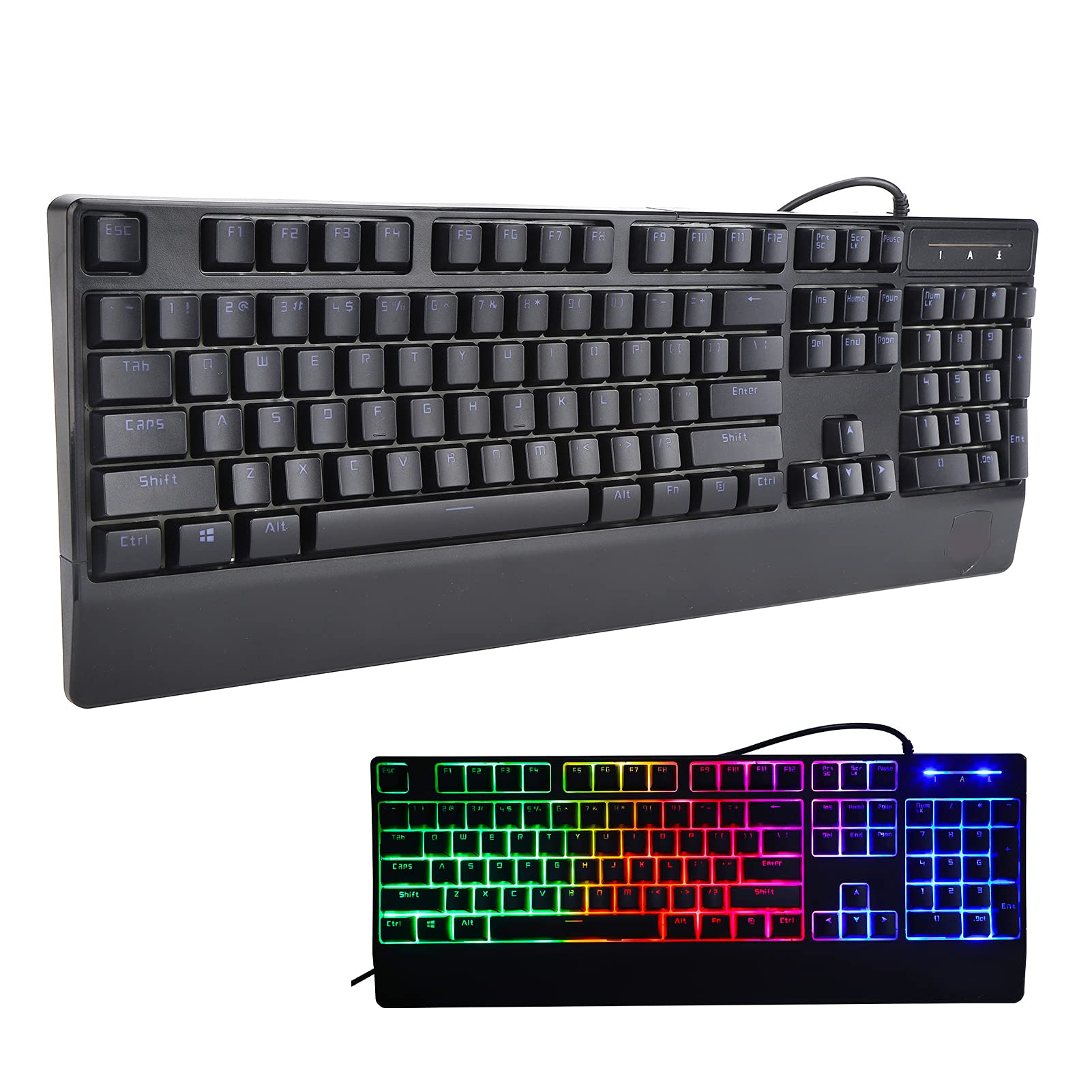 070 Mechanical Gaming Keyboard - 104 Keys USB Wired Keyboard with 10 Million Clicks Durability | Portable Computer Keyboard for PC, Laptop & Notebook | Perfect for Gaming, Office Work & Typing