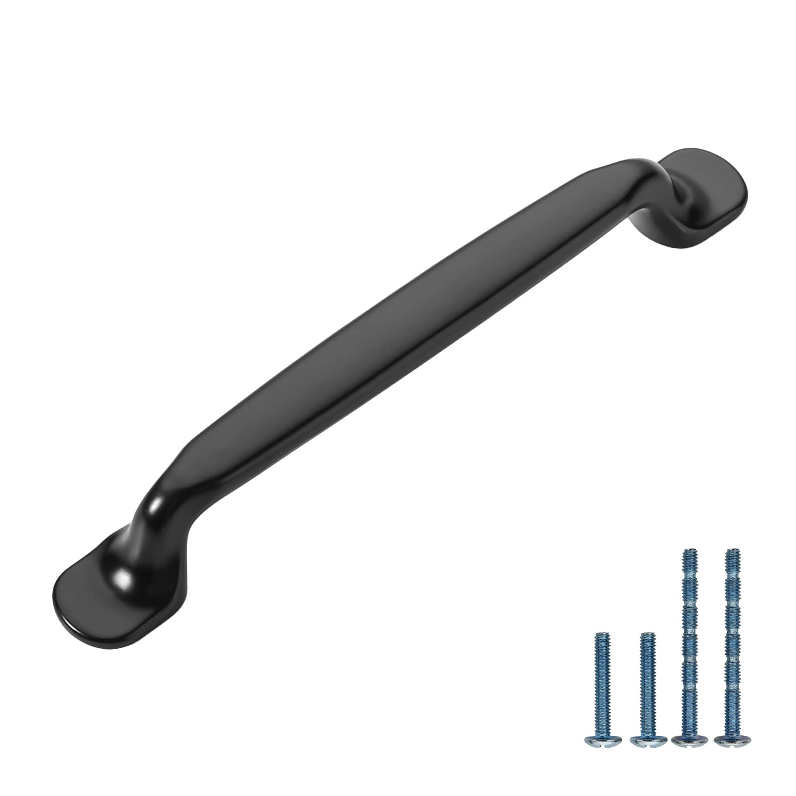 12 Pack Black Kitchen Cabinet Handles 5 Inch Hole Center - Matte Black Drawer Pulls for Cabinets, Dressers & Cupboards - Durable Cabinet Hardware for Modern Home & Office Use