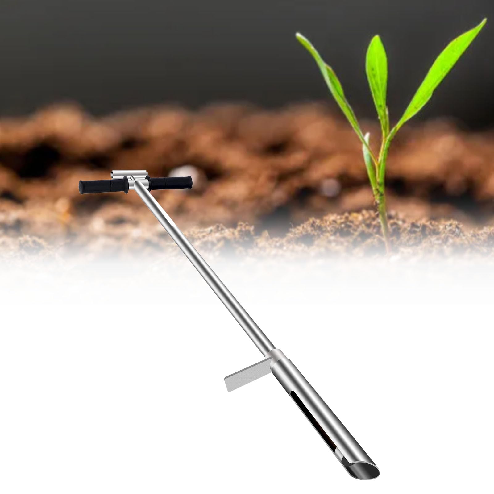 **Stainless Steel Soil Sampler Probe for House Plants - T-Shaped Handle Tubular Design | Perfect for Indoor Gardening, Potting, and Soil Testing**