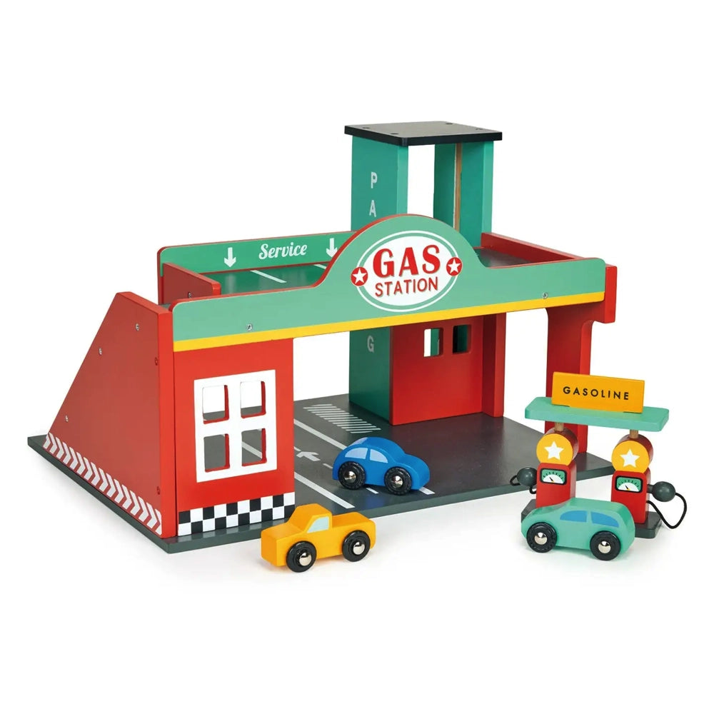 Mentari Toys Gas Station Playset - Interactive Pretend Play Toy for Kids, Realistic Gas Pump & Car Wash Station - Perfect for Role Play, Birthday Gifts & Early Learning Development (Indoor/Outdoor Use)