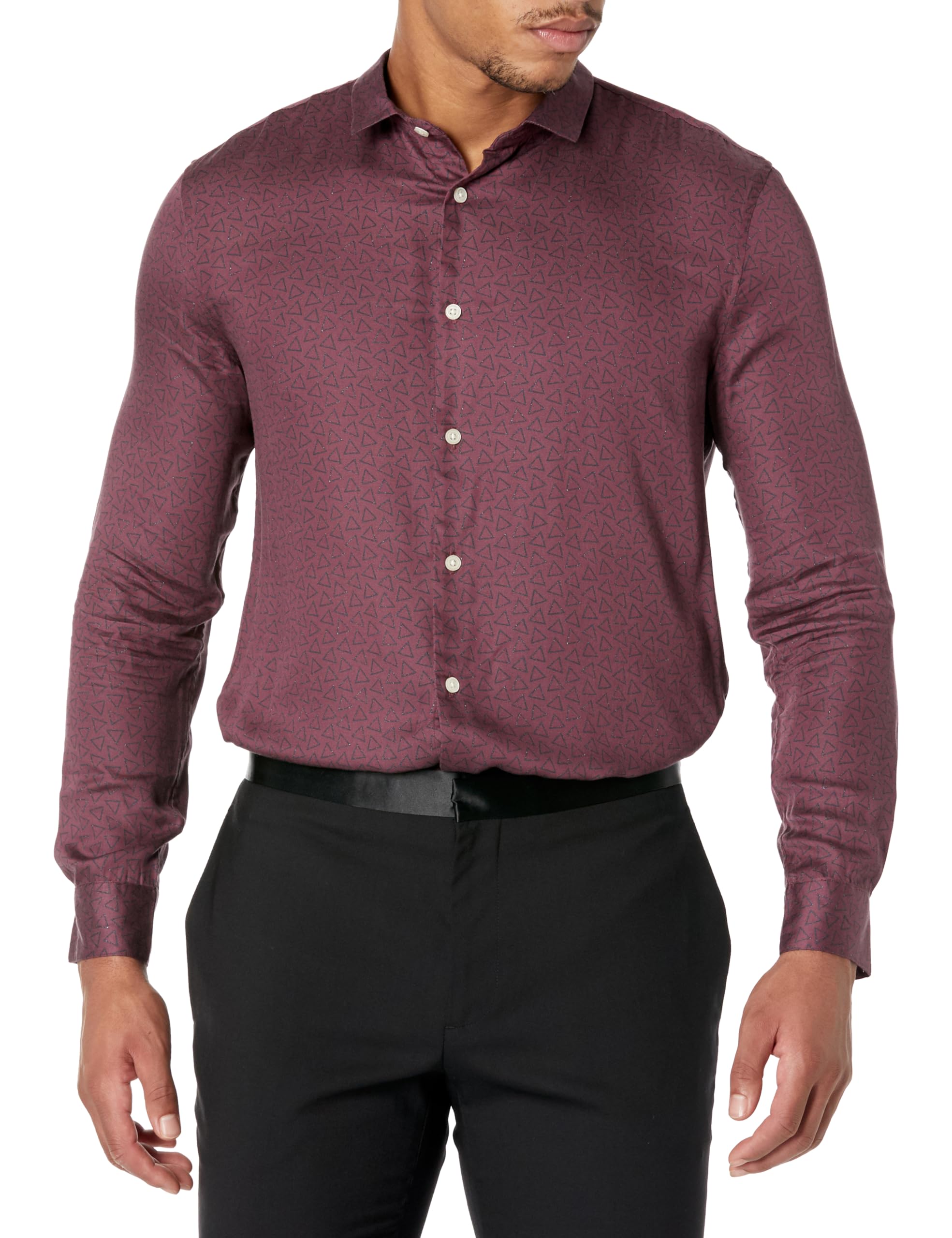 John Varvatos Men's Ross Button-Down Shirt - Casual & Dressy Long Sleeve Oxford Shirt for Work, Date Night & Business Casual Outfits