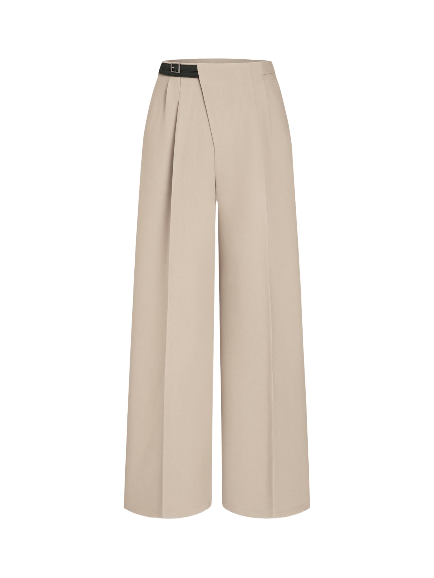 Women's High Waisted Cider Belted Dress Pants with Pockets - Straight Leg Office Trousers for Business Casual & Work Wear | Perfect for Professional Meetings, Office Outfits & Formal Occasions