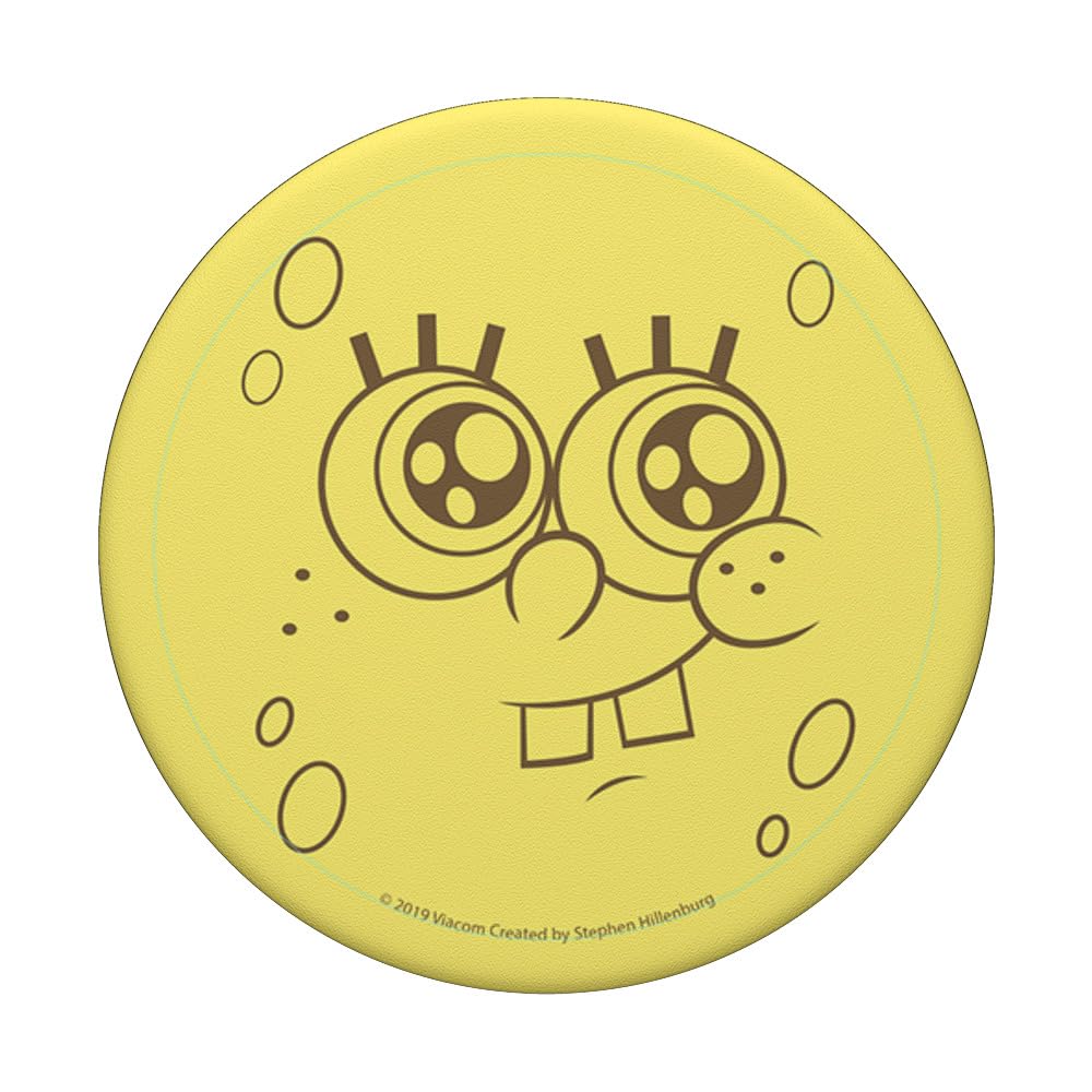 SpongeBob SquarePants Phone Grip with Googly Eyes - PopSockets PopGrip for iPhone & Android - Fun Cartoon Phone Accessory for Fans, Kids & Teens - Perfect for Selfies, Gaming & Daily Use
