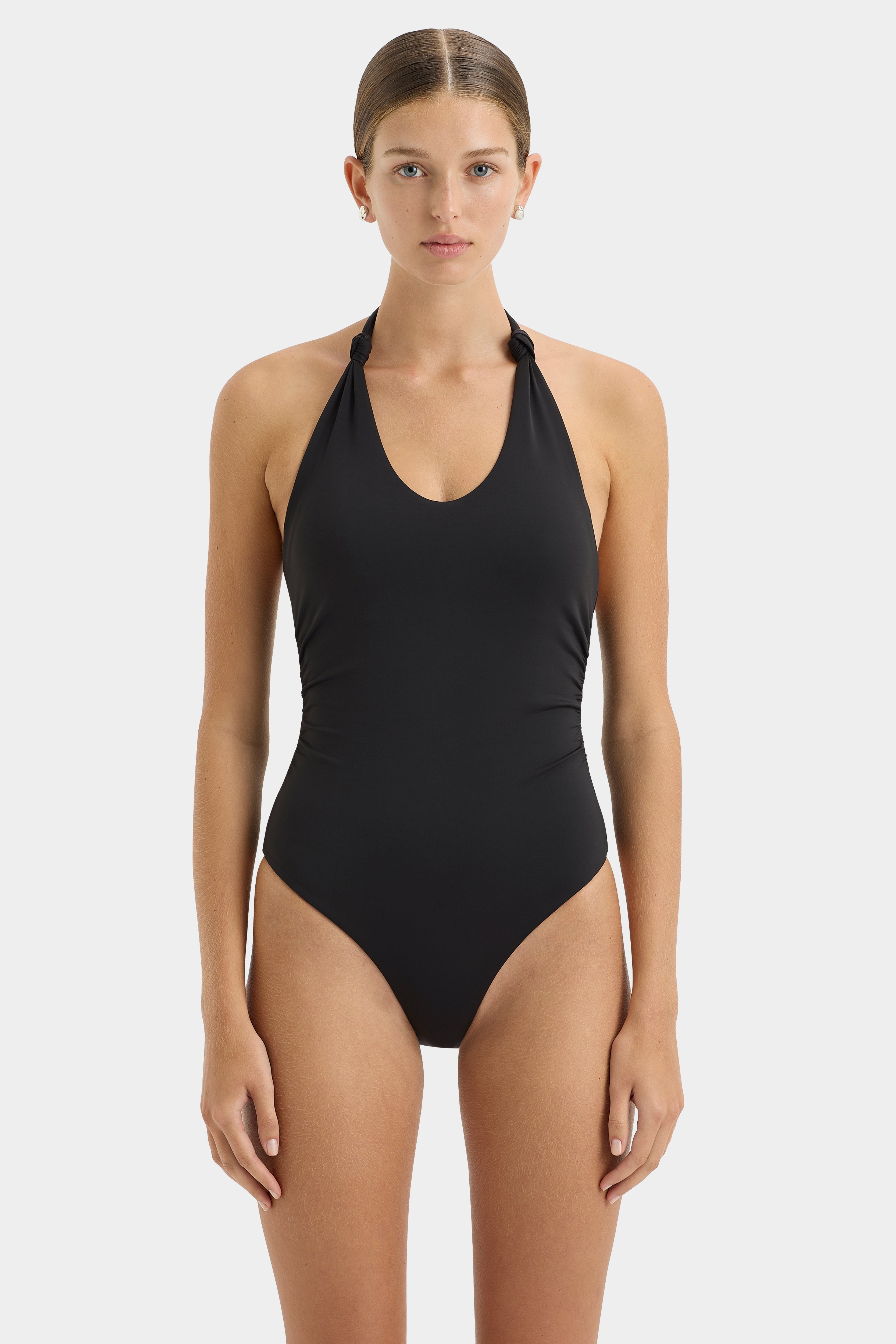 Clarita Knot One Piece Swimsuit - Sexy High Waisted Bikini Bottom & Halter Top for Women - Perfect for Beach, Pool, Vacation & Summer Outfits