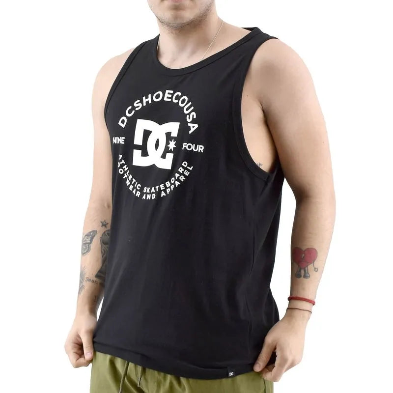DC Men's Big Circle Black Muscle Shirt - Stylish & Comfortable for Gym, Workout & Casual Wear