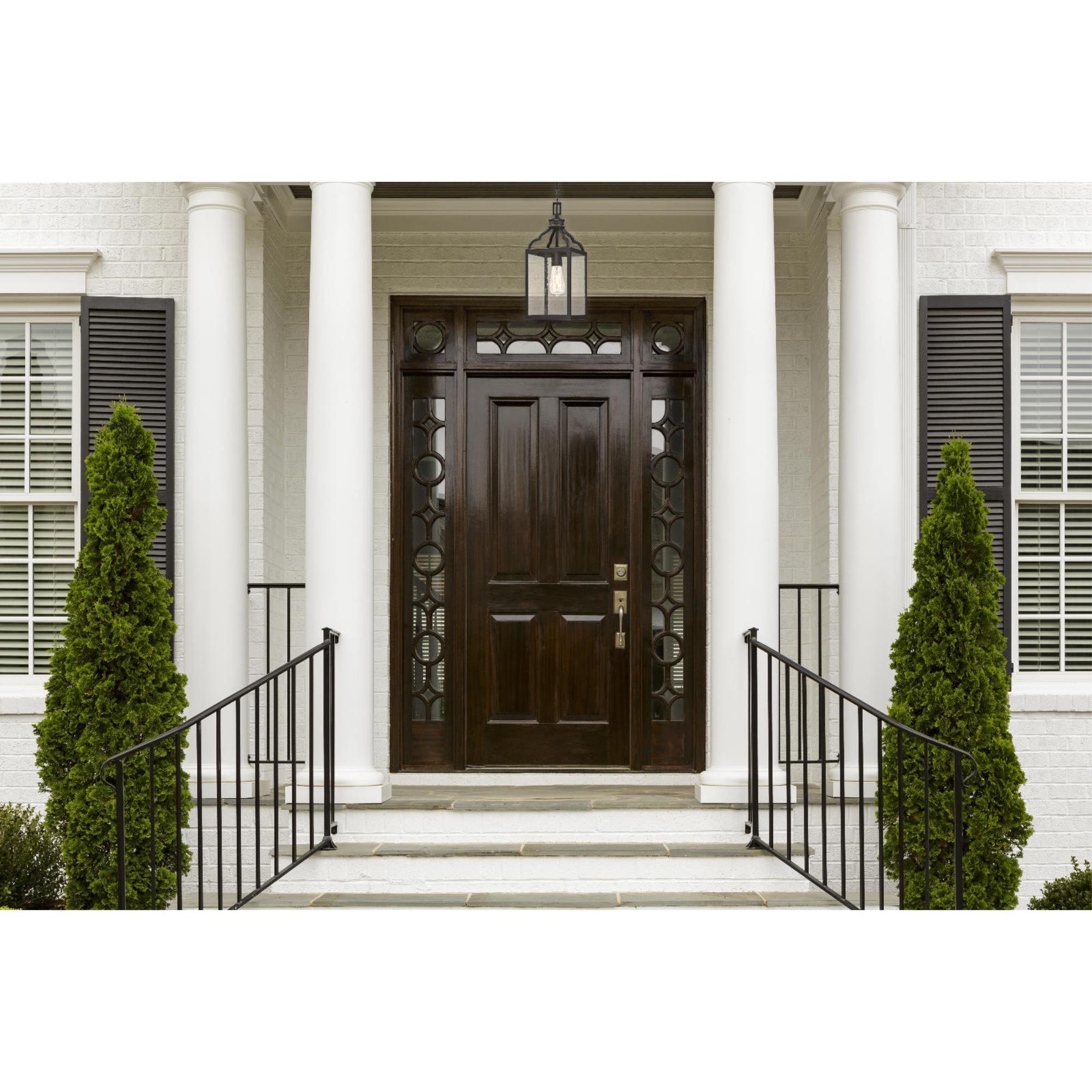 Westinghouse 6359300 Cardinal One-Light Outdoor Pendant - Oil Rubbed Bronze Finish with Clear Seeded Glass - Elegant Black Exterior - Perfect for Porch, Patio, and Entryway Lighting
