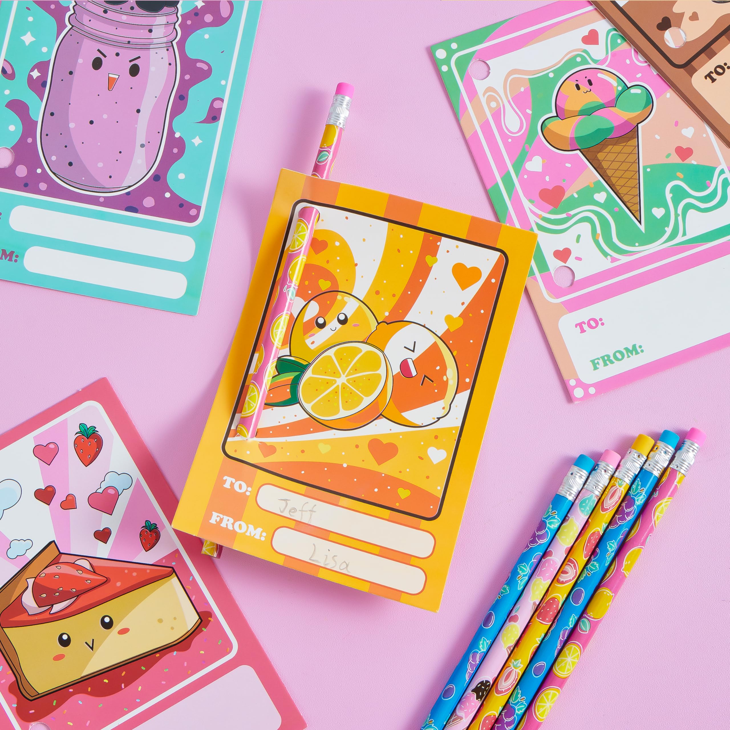JOYIN 28 Pack Valentine's Day Pencils with Greeting Cards - Cute Party Favors for Kids, School Classroom Exchange Gifts, Rewards for Boys & Girls - Perfect for Valentine's Parties, School Events & Classroom Incentives