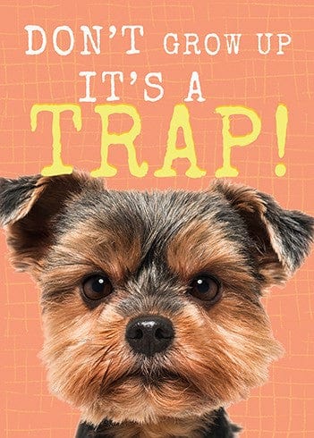 Funny 'Growing Up It's a Trap' Birthday Card - Hilarious Adulting Humor Greeting Card for Friends & Coworkers - Perfect for Milestone Birthdays, Office Gifts & Relatable Humor
