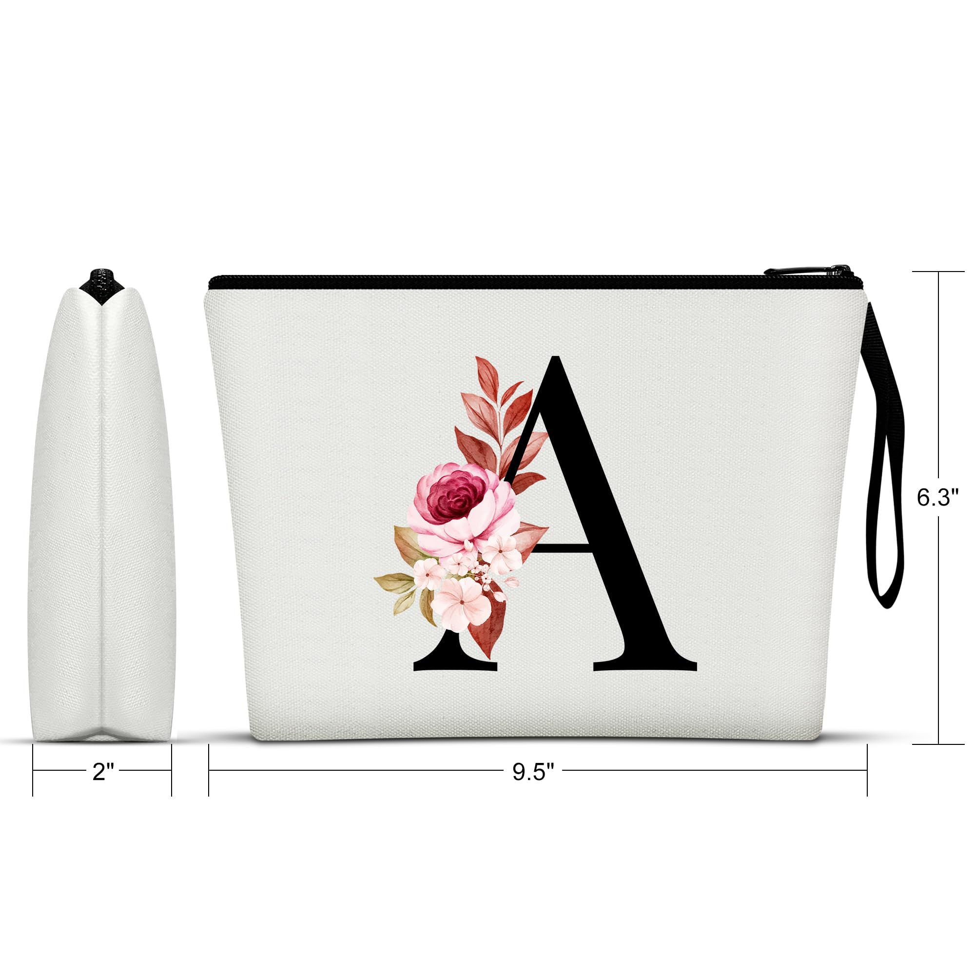 Personalized Makeup Bag for Women - Custom Cosmetic Bag for Mom, Best Friend, Bride & Bridesmaid - Great Birthday Gift Idea (A, White) - Perfect for Travel, Daily Use & Special Occasions
