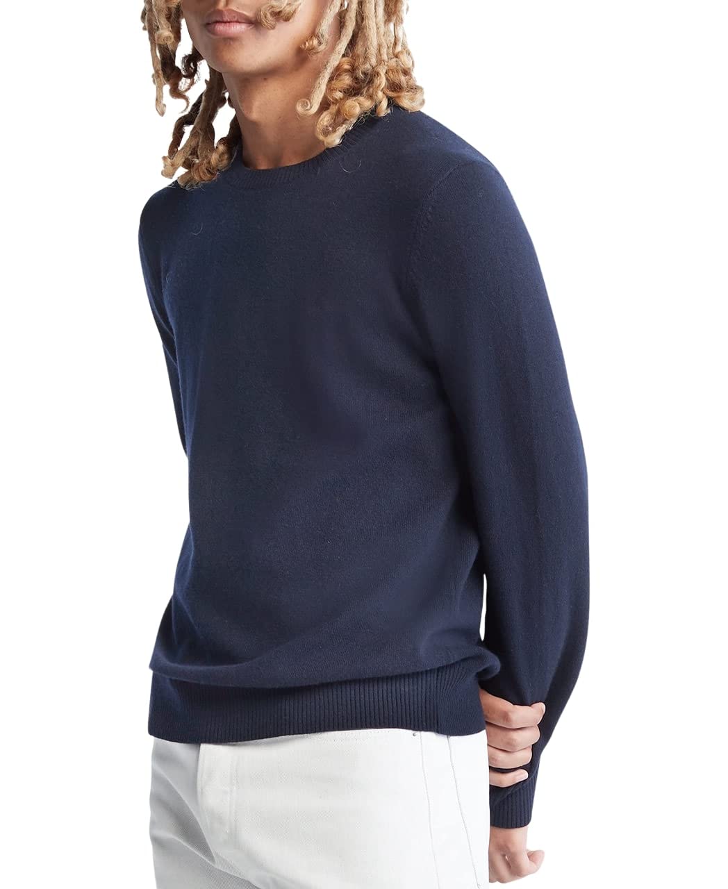 Calvin Klein Men's Merino Wool Blend Crewneck Sweater - Soft & Warm Winter Pullover for Casual Wear & Office Outfits